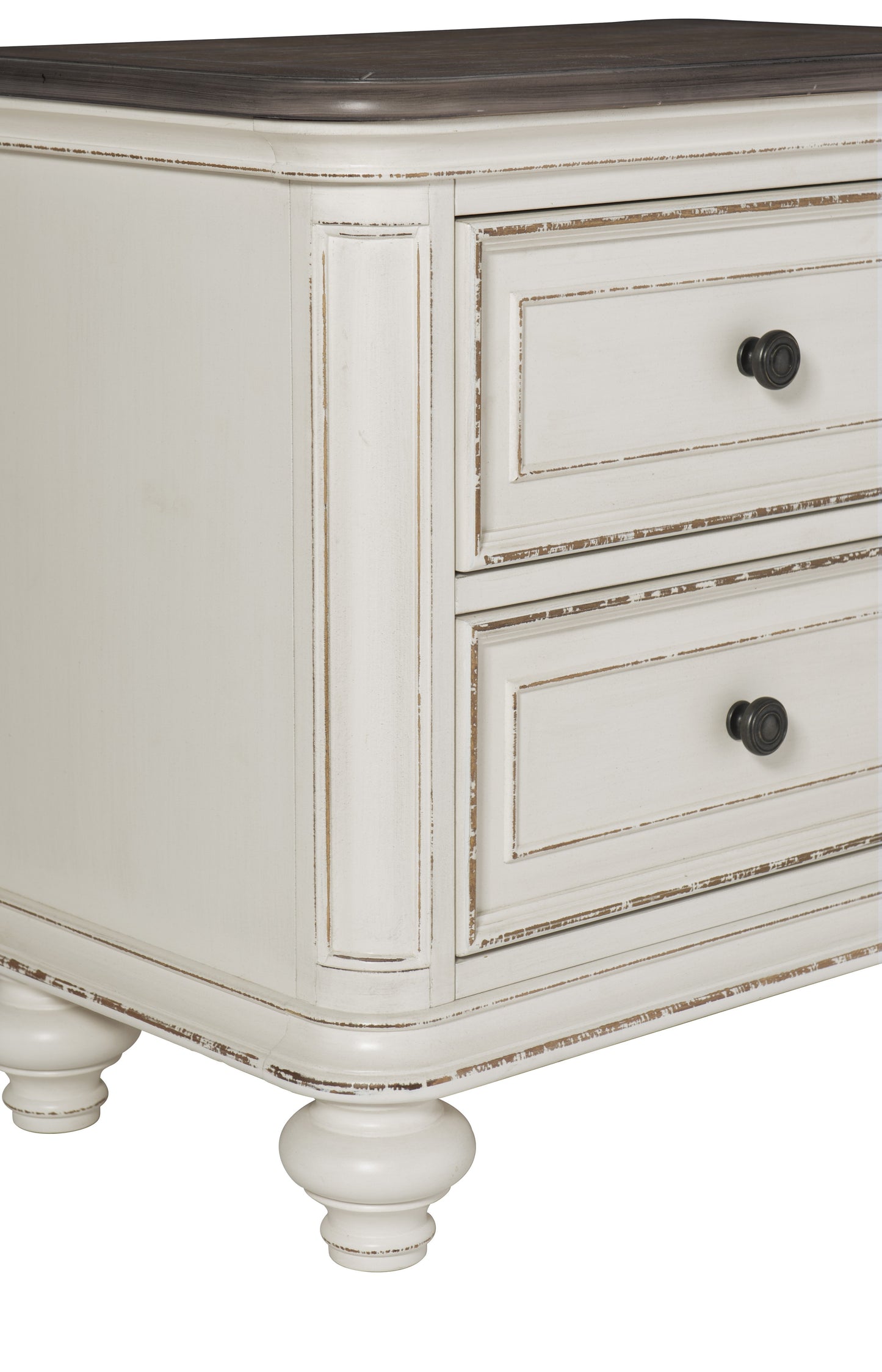 Homelegance Nightstand Baylesford Antique White Rub-Through Finish 1624W-4