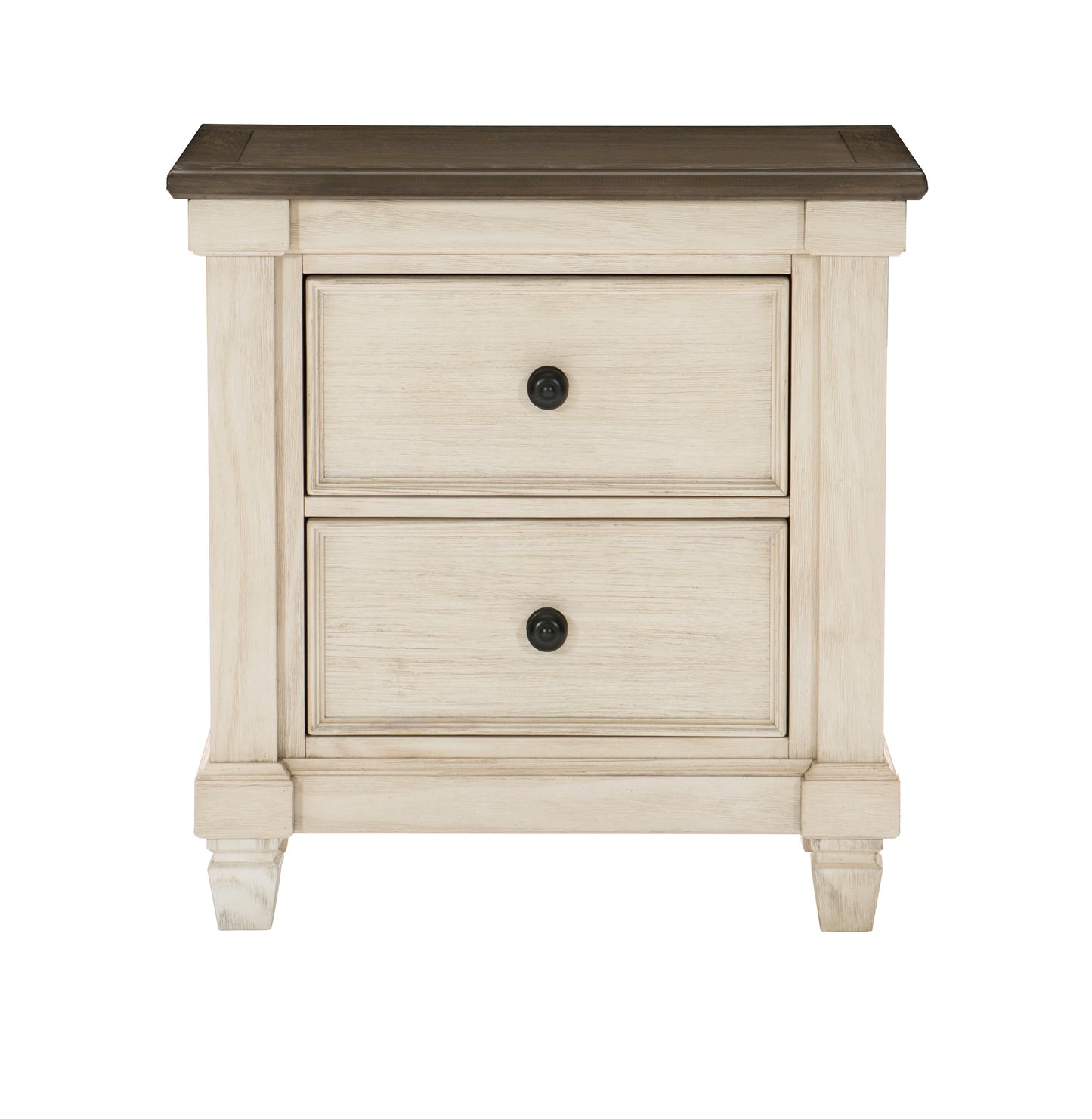 Homelegance Weaver Nightstand Antique White Rosy Brown Finish 1626-4