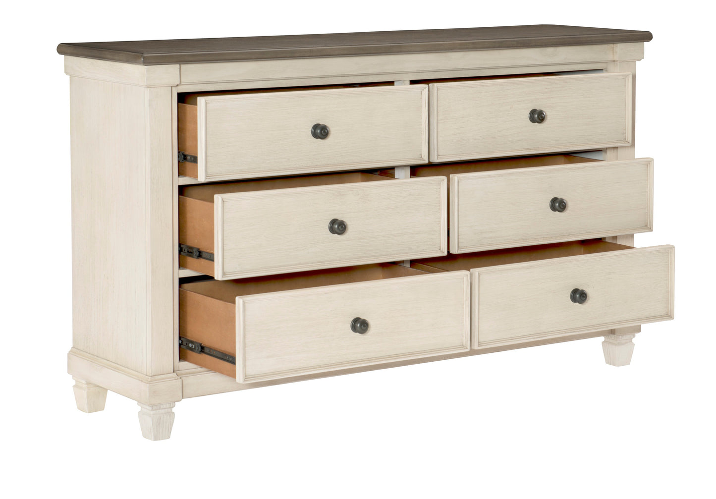Homelegance Dresser Weaver Antique White Rosy Brown Finish 1626-5