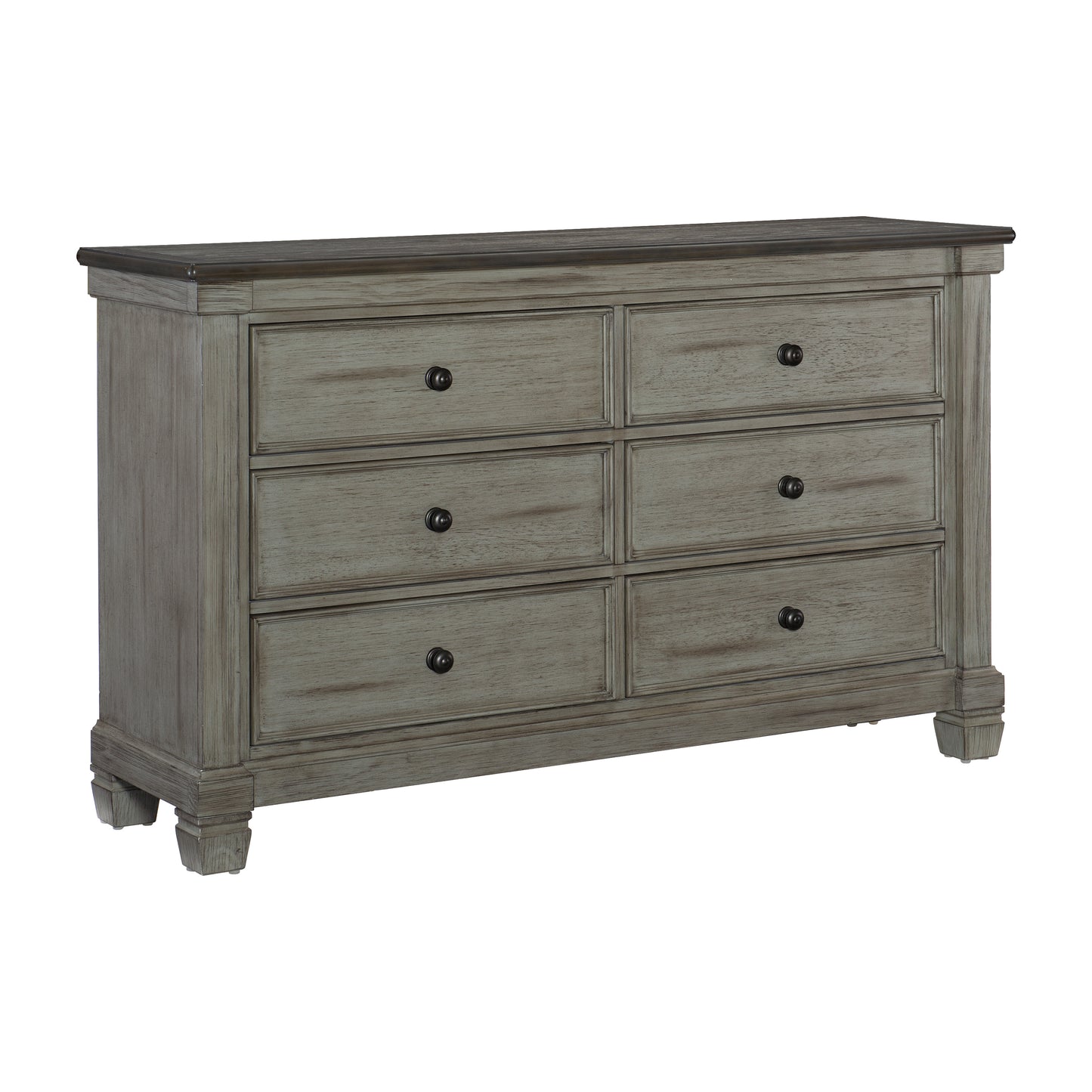 Homelegance Dresser Antique Gray Weaver Finish with Coffee Top 1626GY-5