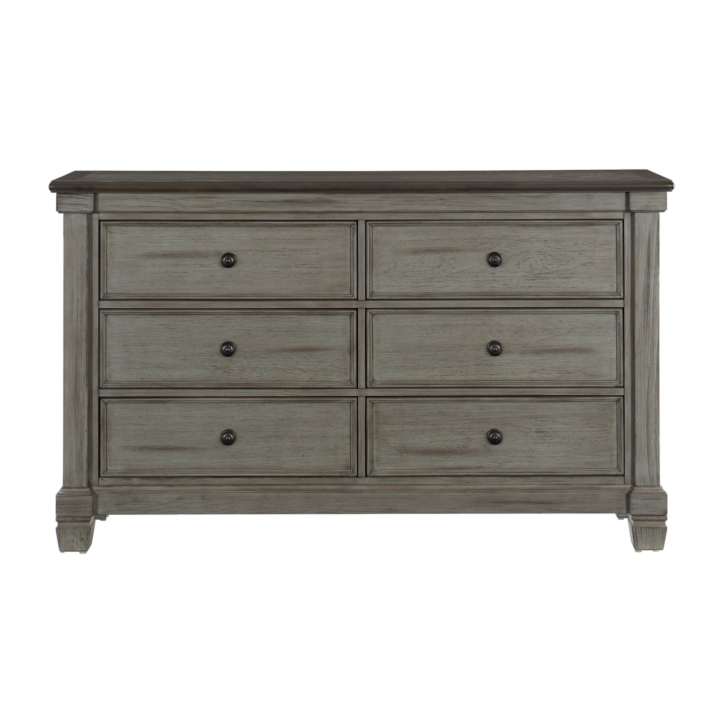 Homelegance Dresser Antique Gray Weaver Finish with Coffee Top 1626GY-5