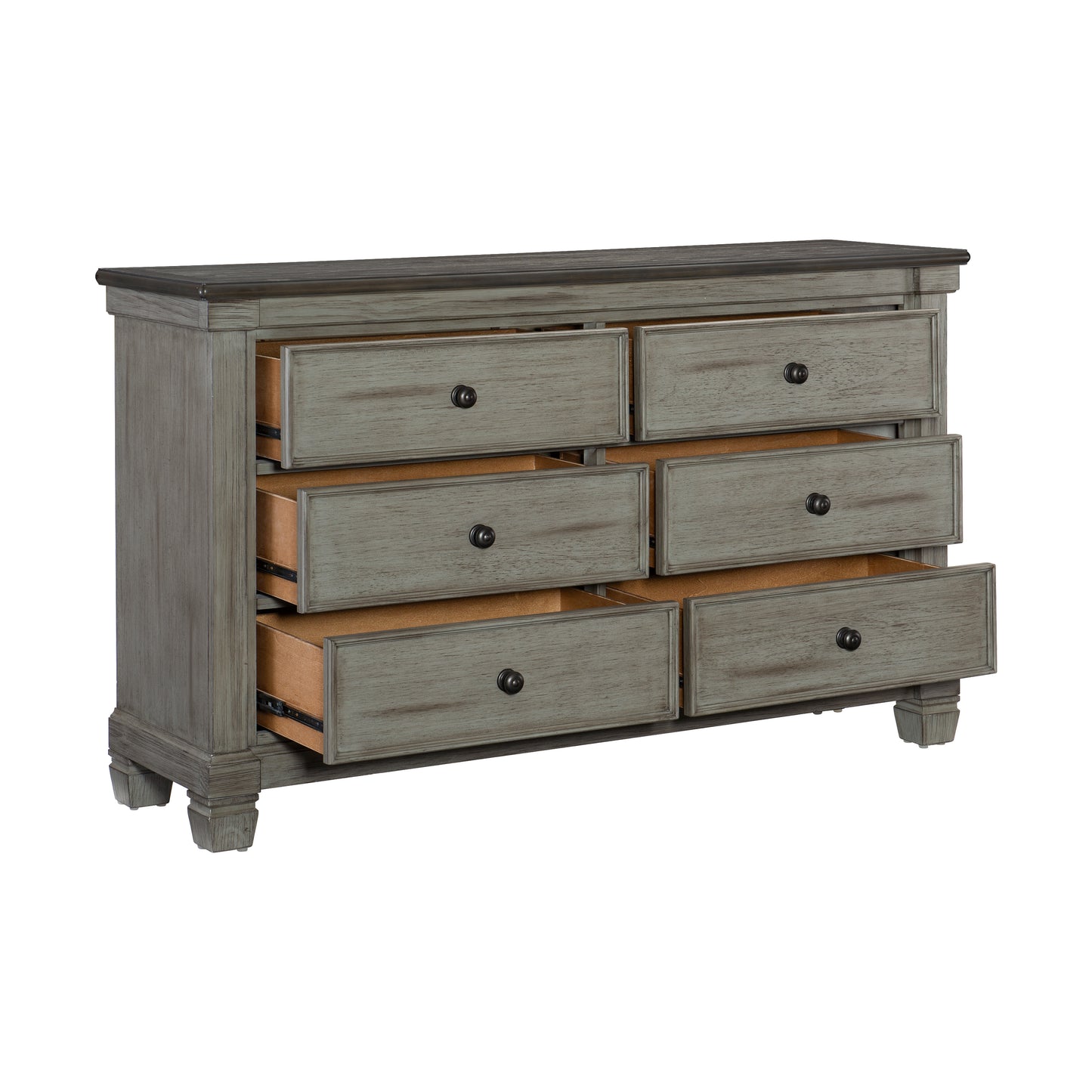 Homelegance Dresser Antique Gray Weaver Finish with Coffee Top 1626GY-5