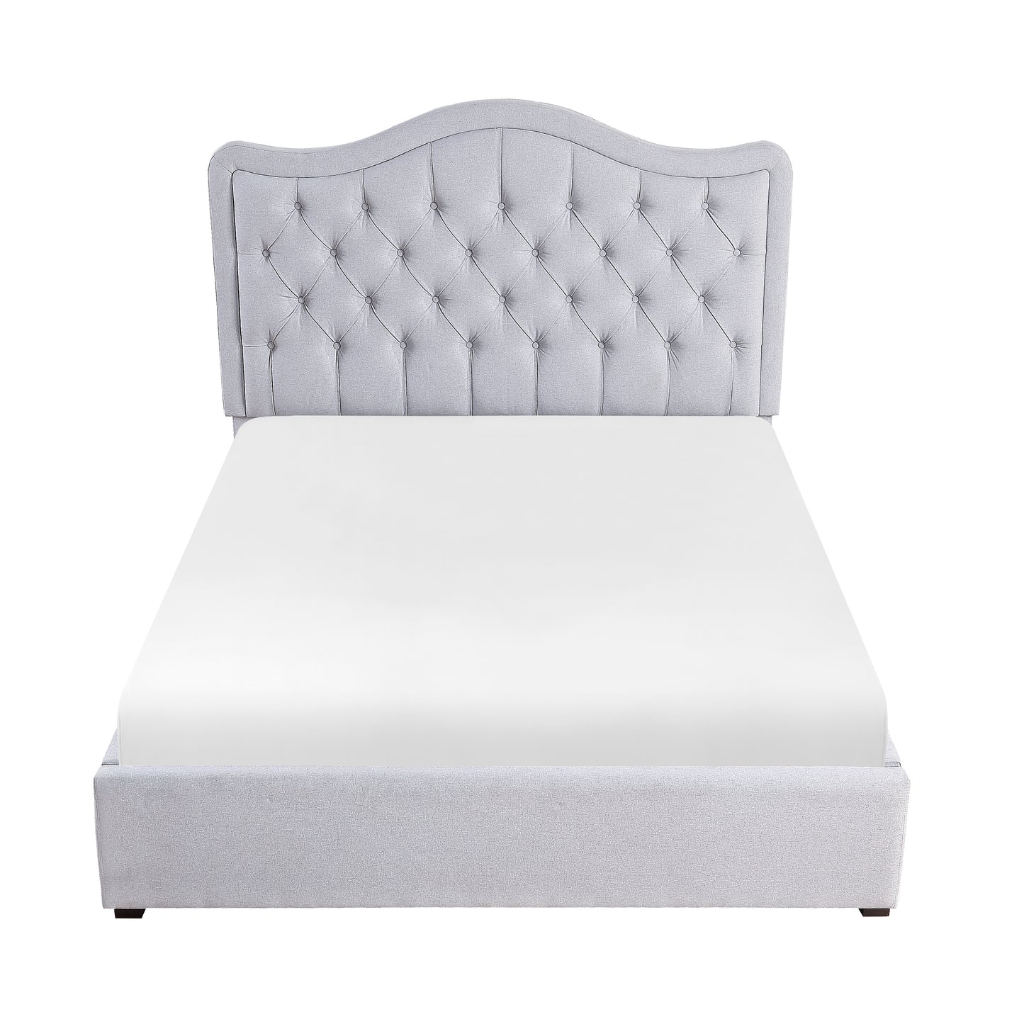 Homelegance Queen Bed Toddrick Gray Linen-Like Fabric with Storage 1642-1DW