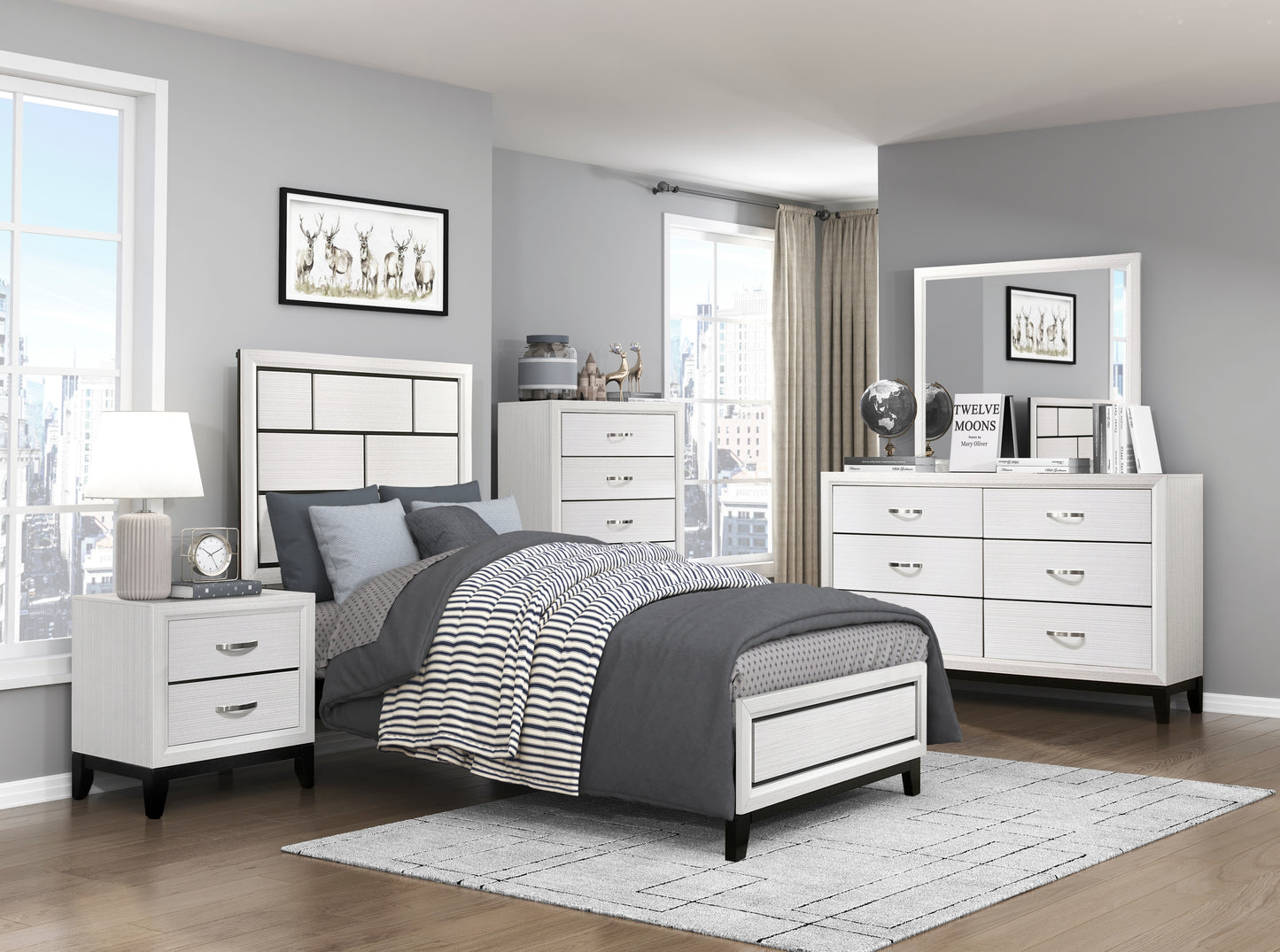 Homelegance Dresser Davi White Finish Elegant Storage Solution 1645WH-5