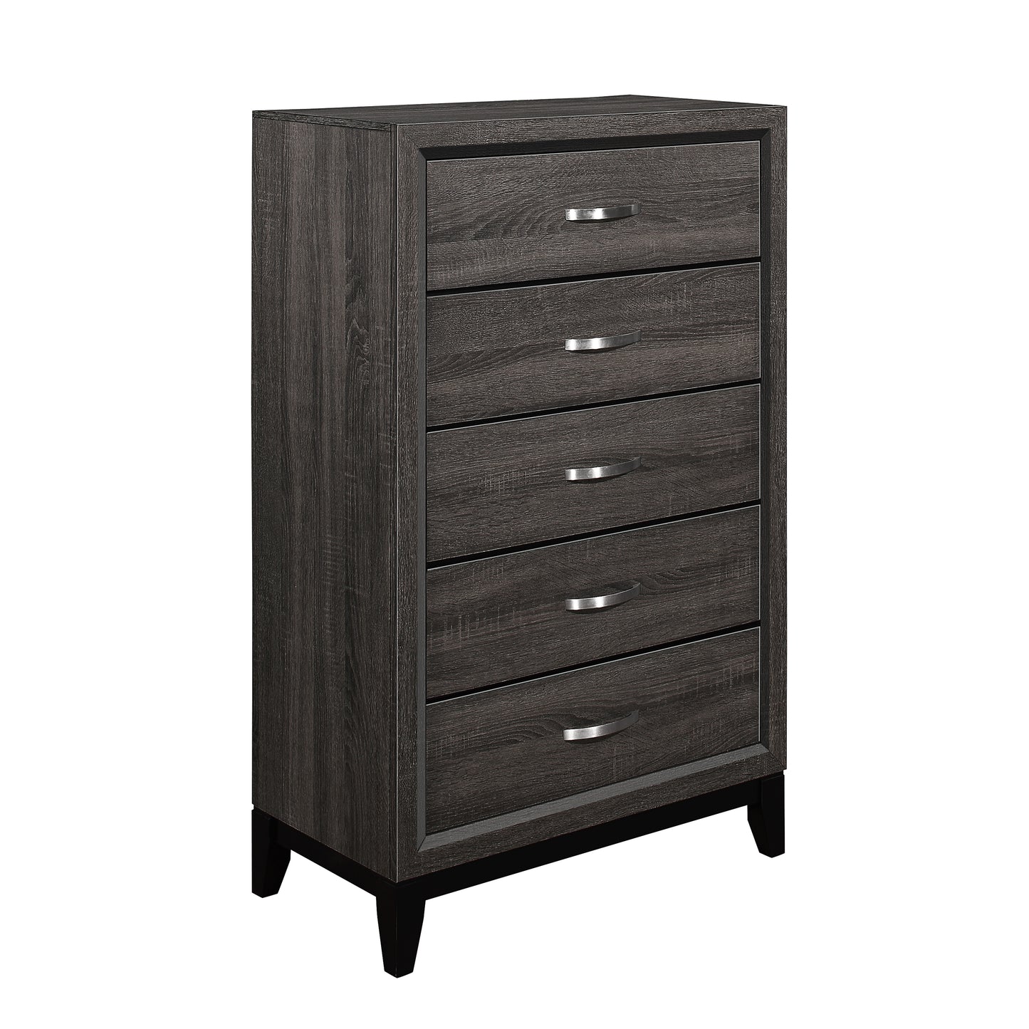 Homelegance Davi Chest Gray Finish with Five Drawers and Chrome Pulls 1645-9