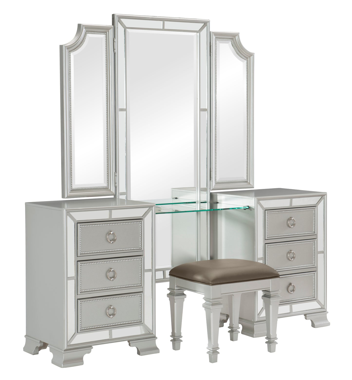 Homelegance Vanity Benches Avondale Silver Gray Finish 1646-14