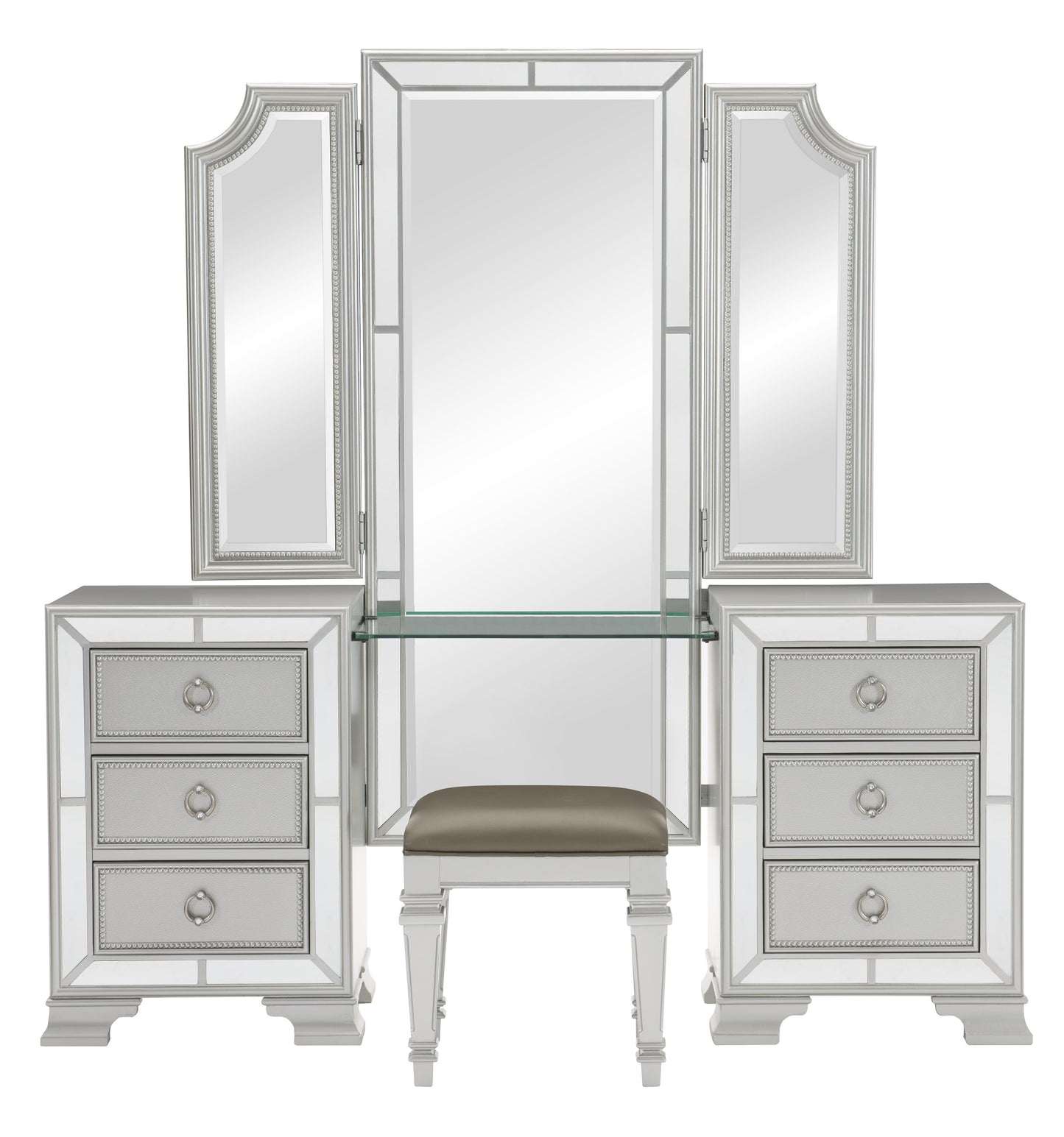 Homelegance Vanity Benches Avondale Silver Gray Finish 1646-14