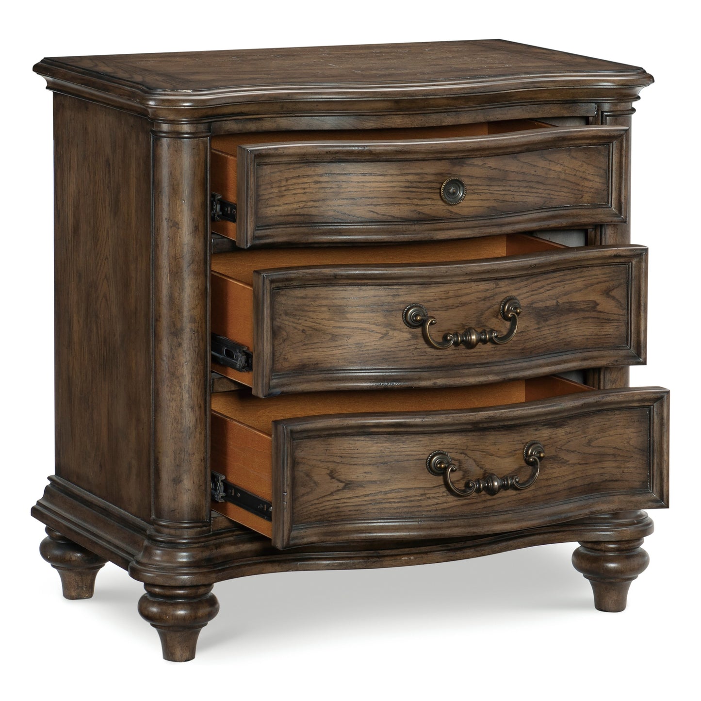 Homelegance Nightstand Heath Court Brown Oak Finish 1682-4