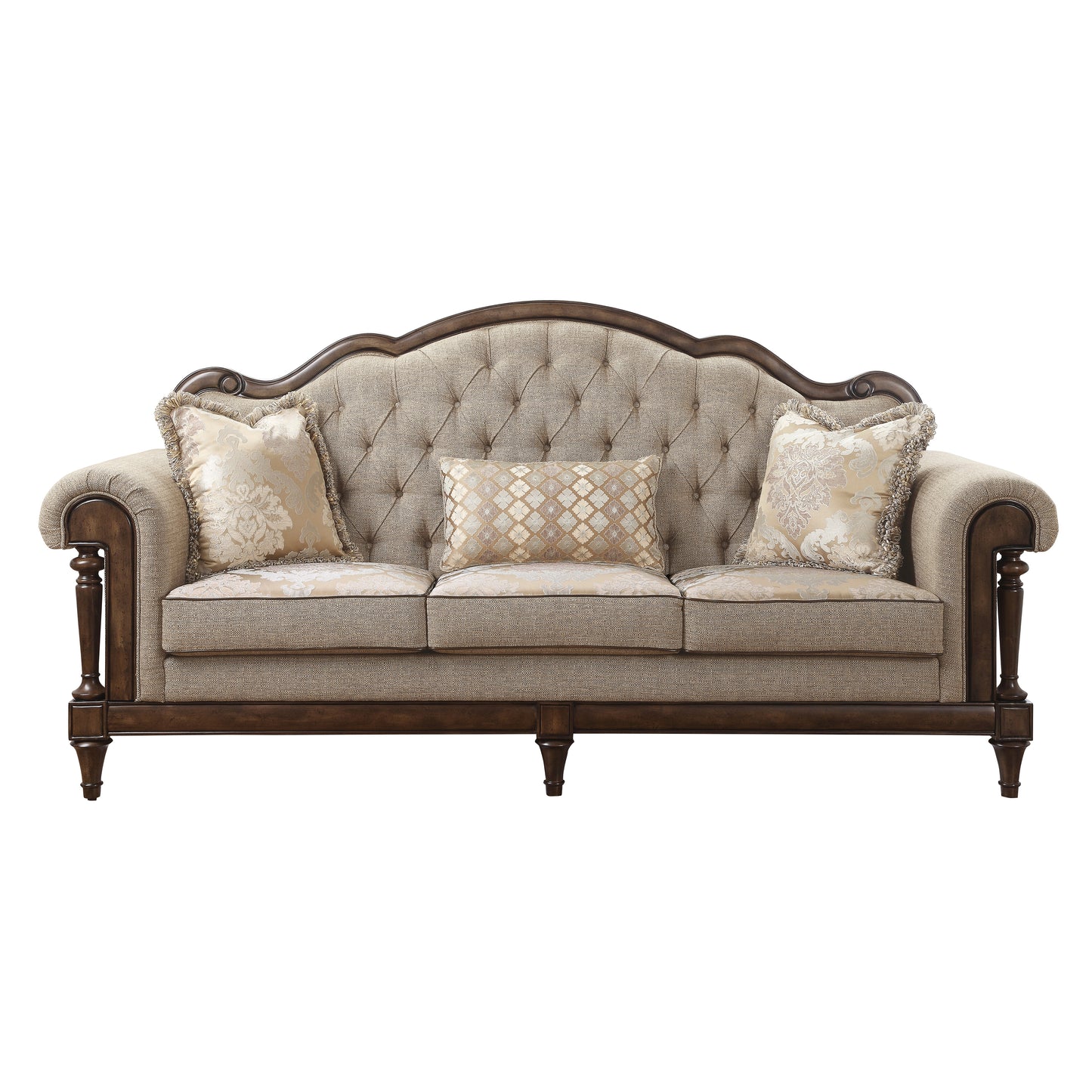 Homelegance Heath Court Sectional Sofa in Neutral Brown Fabric 16829-3