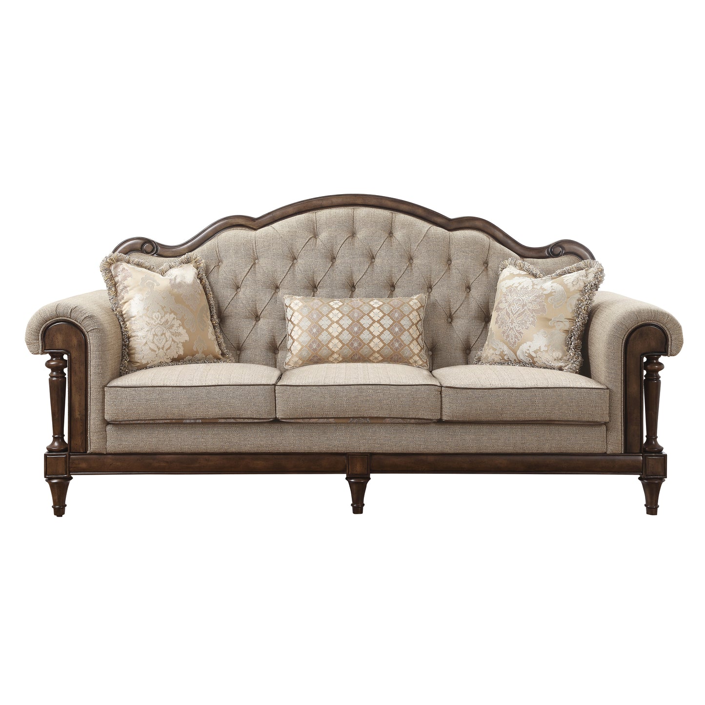 Homelegance Heath Court Sectional Sofa in Neutral Brown Fabric 16829-3