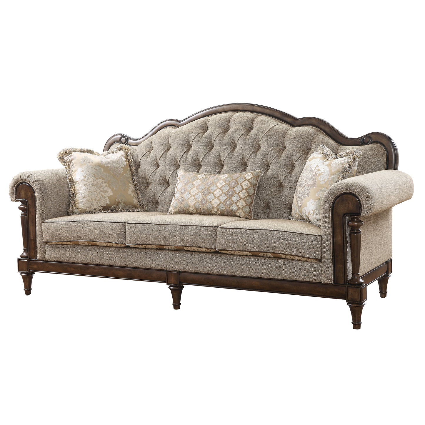 Homelegance Heath Court Sectional Sofa in Neutral Brown Fabric 16829-3