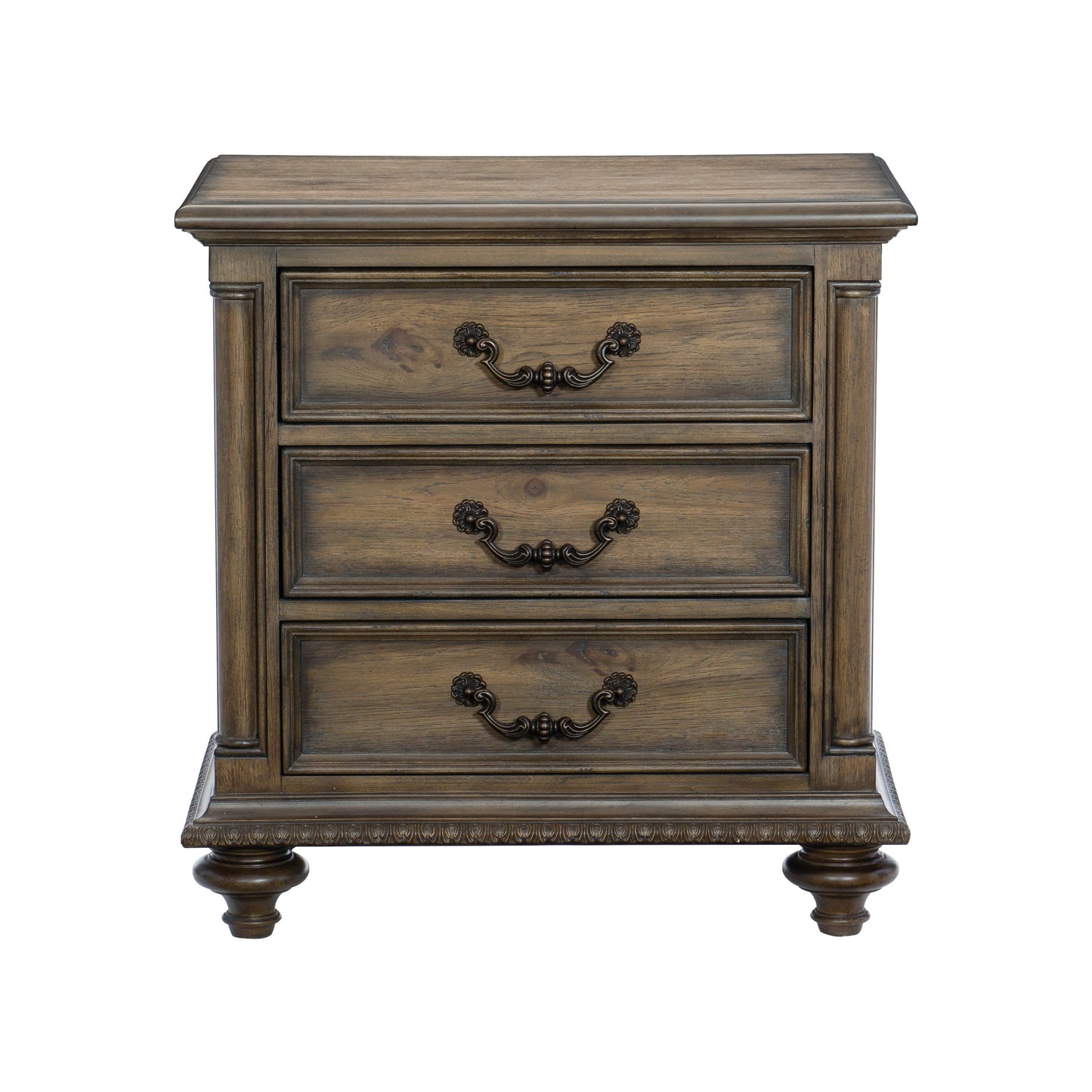 Homelegance Nightstand Rachelle Weathered Pecan Finish 1693-4