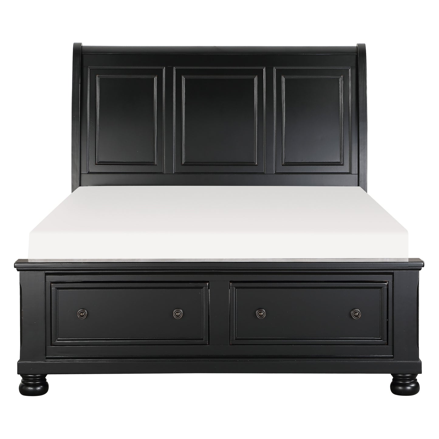 Homelegance Queen Bed Laurelin Black Sleigh Platform with Storage 1714BK-1