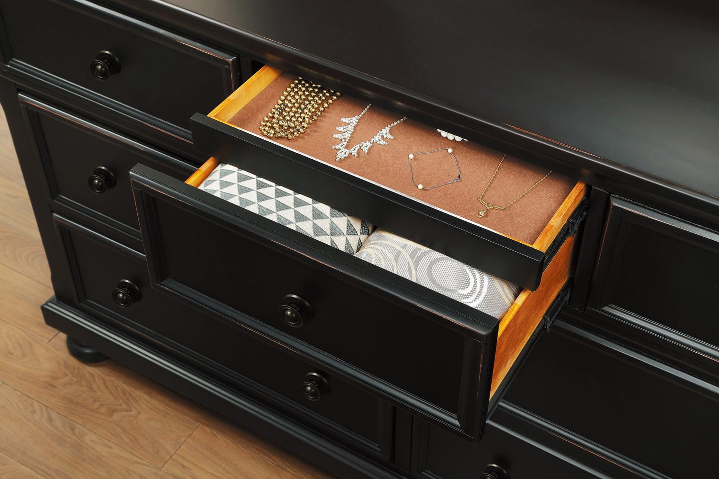 Homelegance Dresser Laurelin Black Sand-Through Finish 1714BK-5