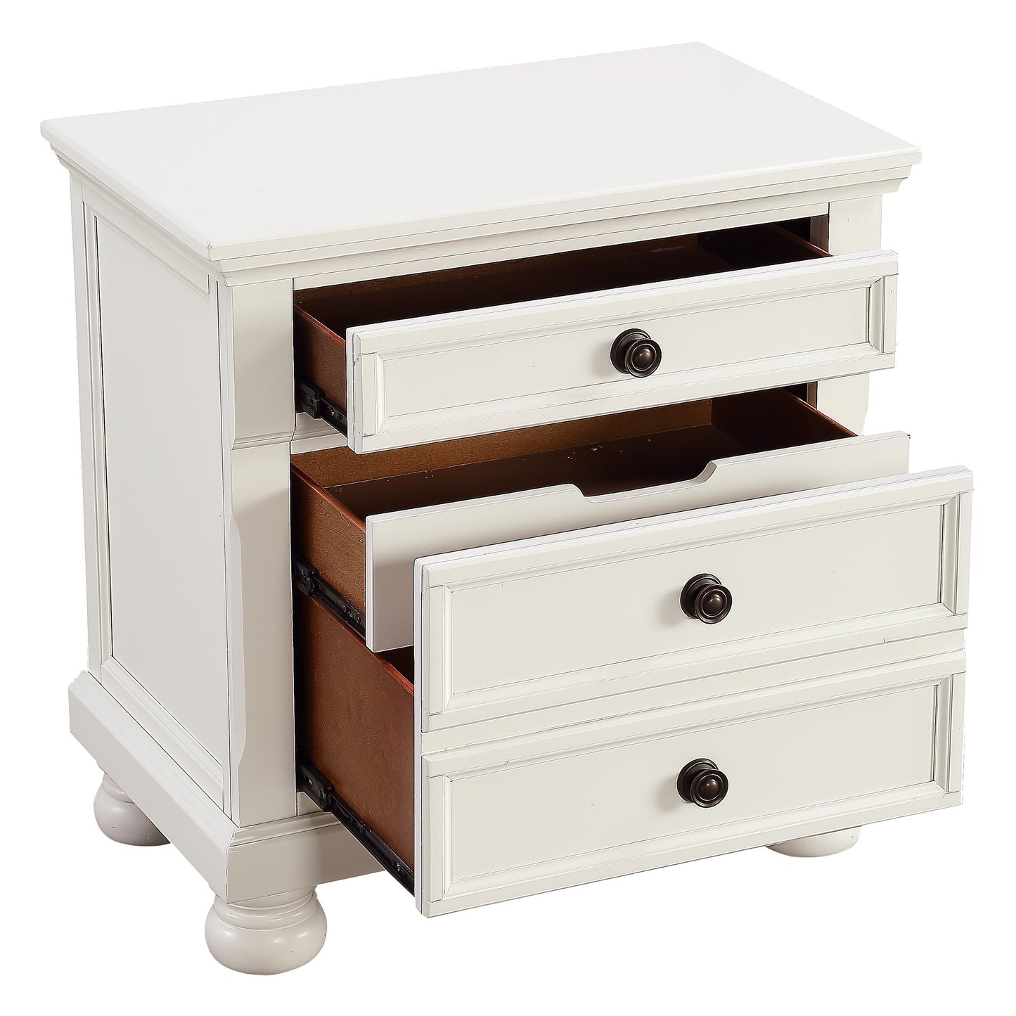 Homelegance Nightstand Laurelin White Finish with Hidden Drawer 1714W-4