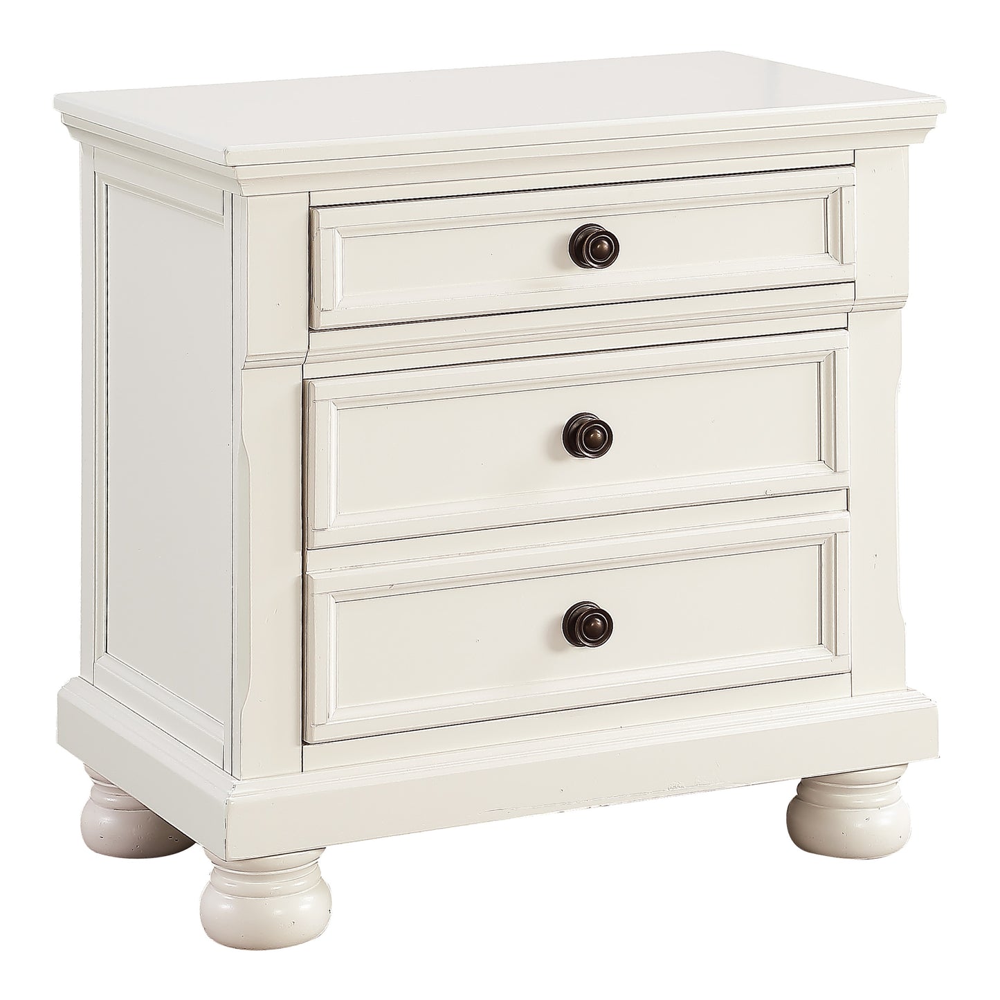 Homelegance Nightstand Laurelin White Finish with Hidden Drawer 1714W-4