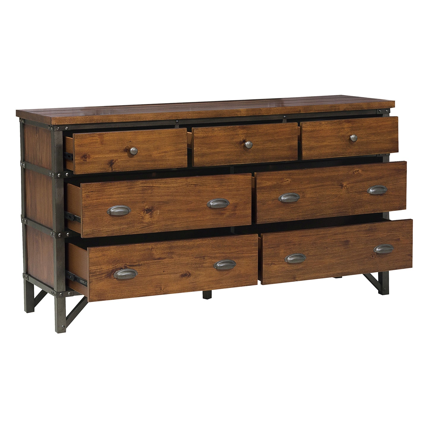 Homelegance Dresser Rustic Brown Holverson Industrial Design 1715-5