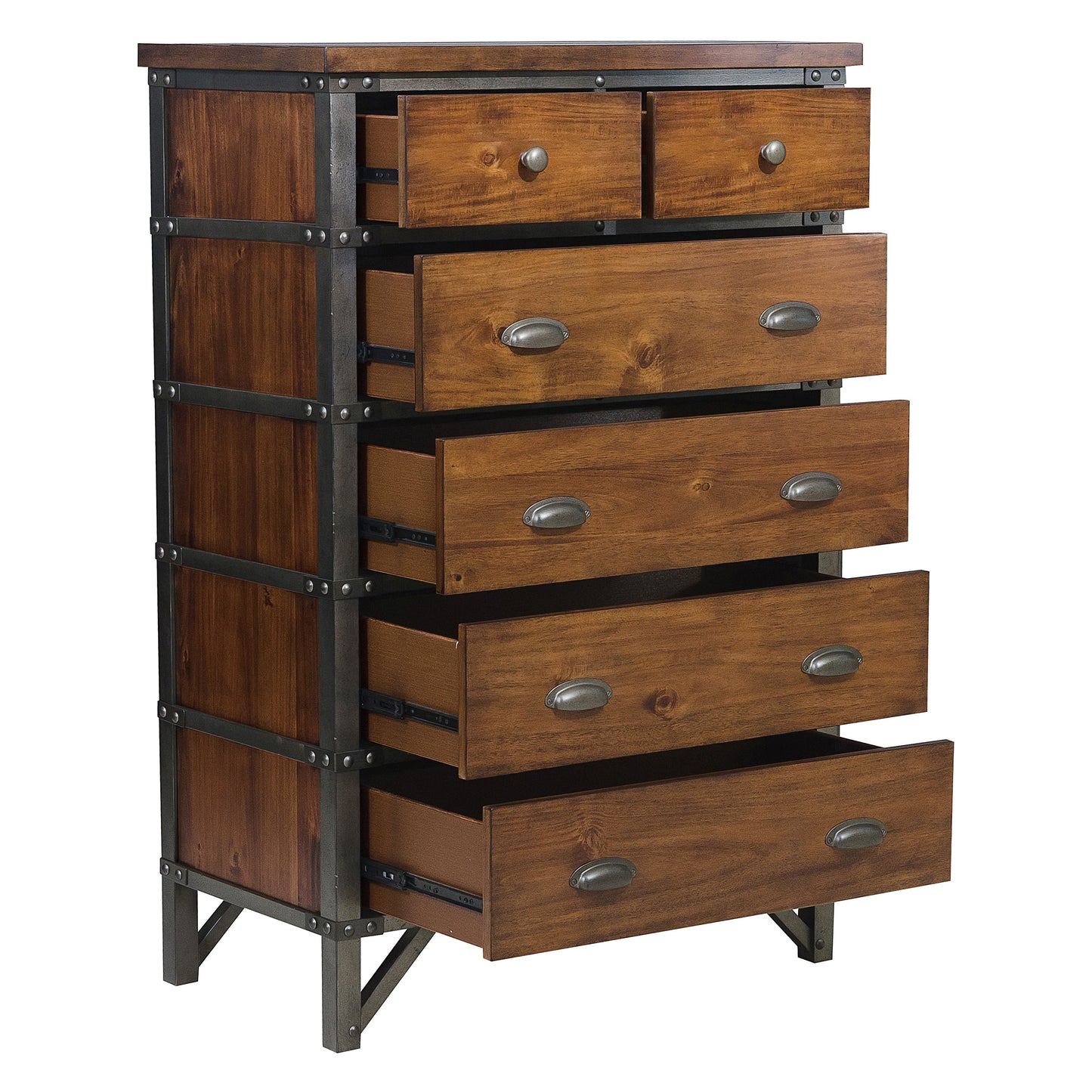 Homelegance Chest Rustic Brown Holverson Finish with Industrial Flair 1715-9