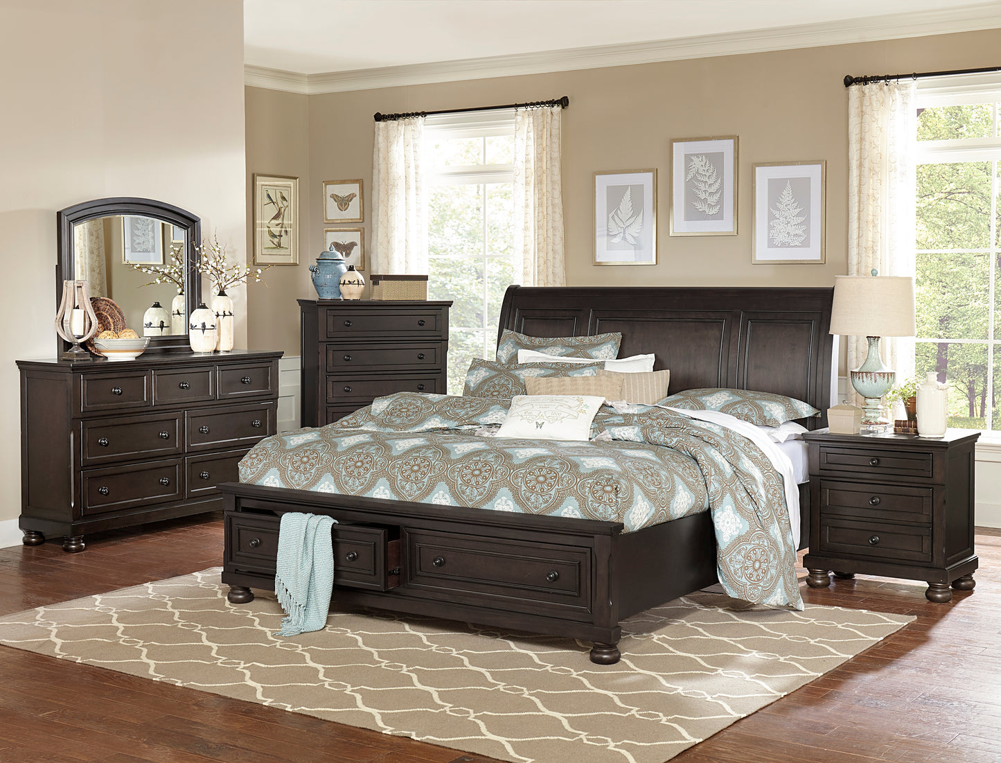 Homelegance Dresser Begonia Grayish Brown Finish Elegant Storage Solution 1718GY-5