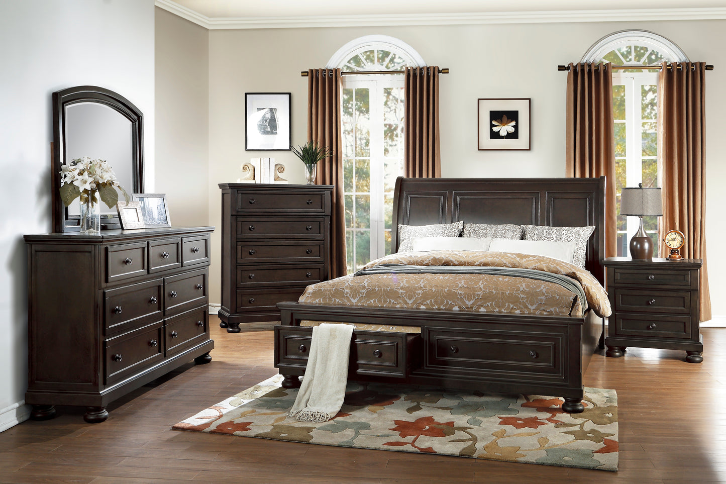Homelegance Dresser Begonia Grayish Brown Finish Elegant Storage Solution 1718GY-5