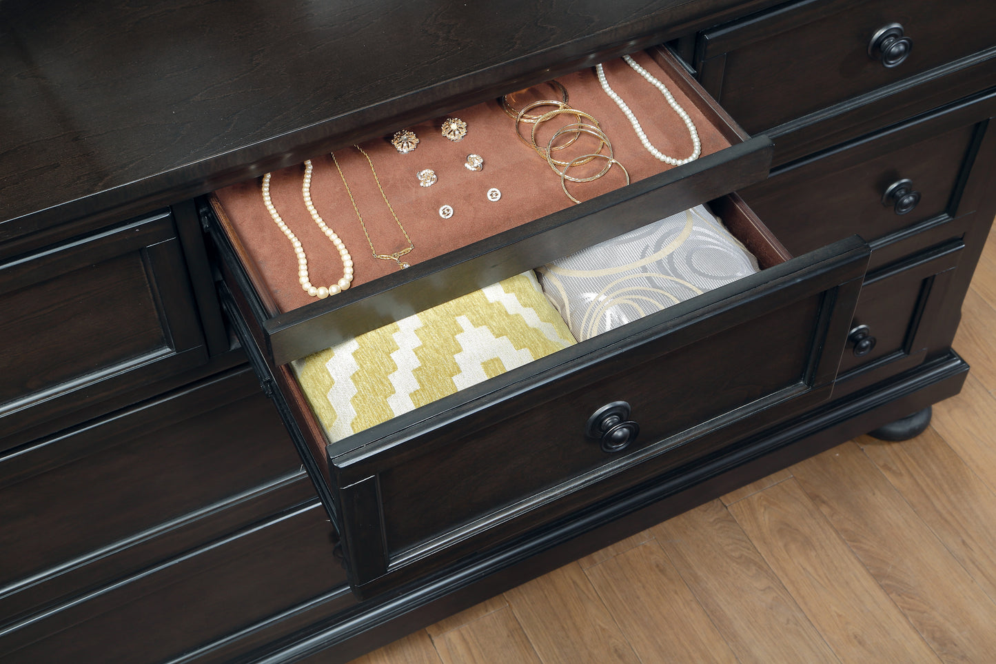 Homelegance Dresser Begonia Grayish Brown Finish Elegant Storage Solution 1718GY-5
