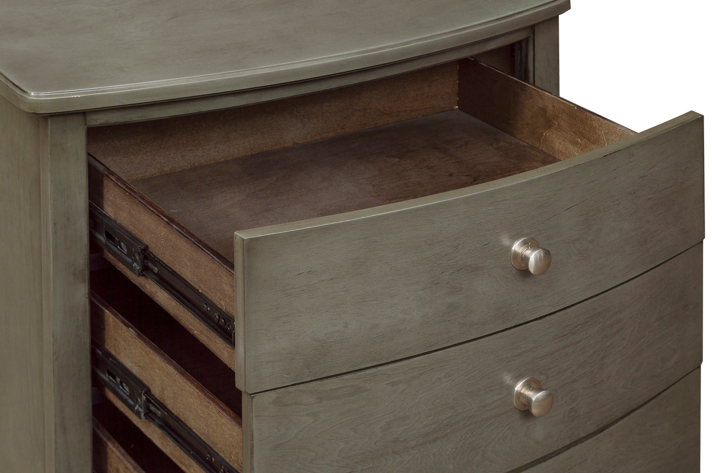 Homelegance Cotterill Nightstand Gray Finish with Satin Nickel Knobs 1730GY-4