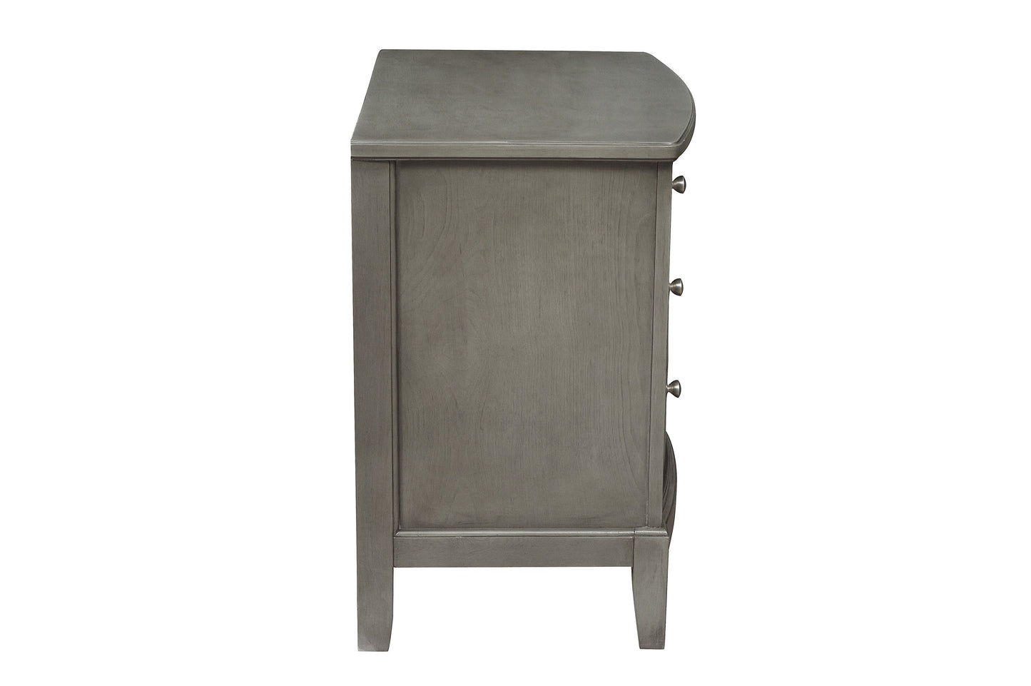 Homelegance Cotterill Nightstand Gray Finish with Satin Nickel Knobs 1730GY-4