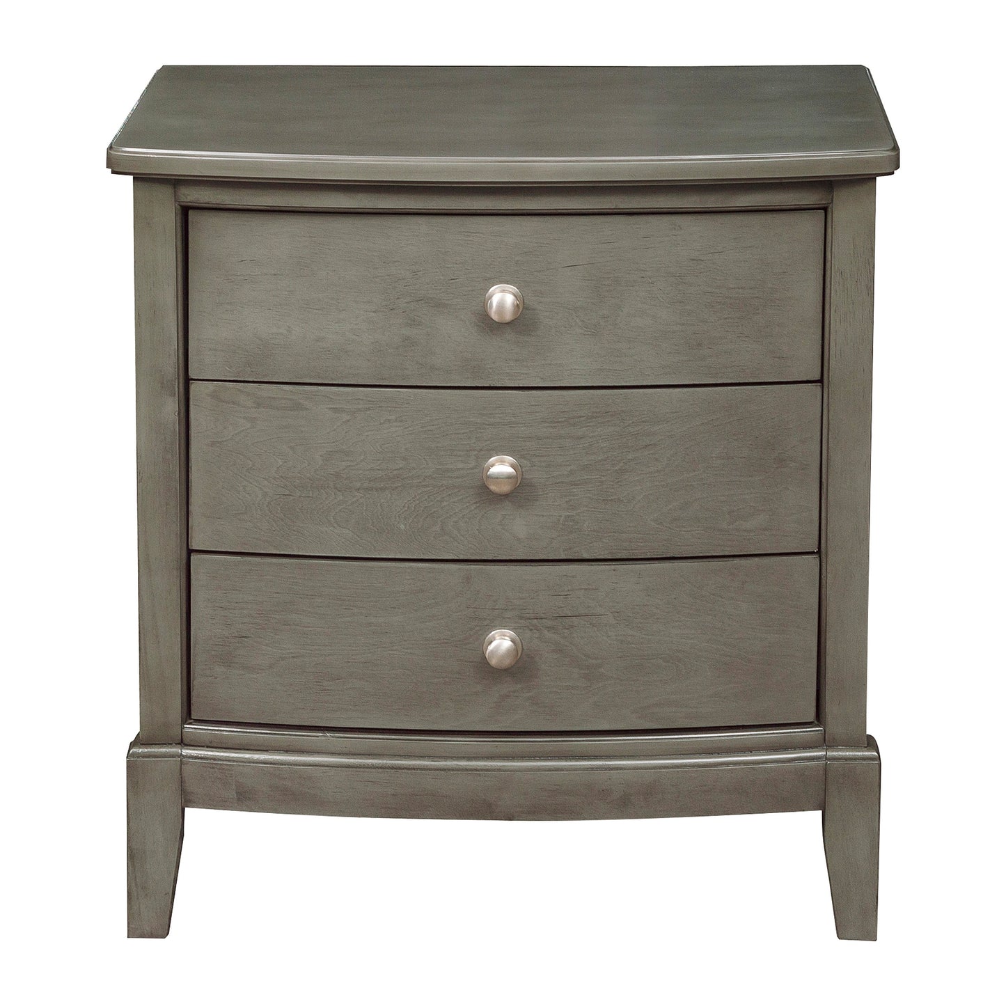Homelegance Cotterill Nightstand Gray Finish with Satin Nickel Knobs 1730GY-4