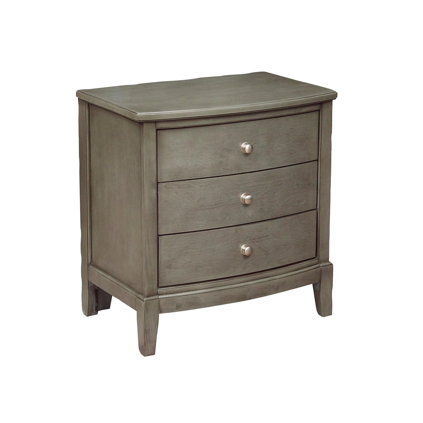 Homelegance Cotterill Nightstand Gray Finish with Satin Nickel Knobs 1730GY-4