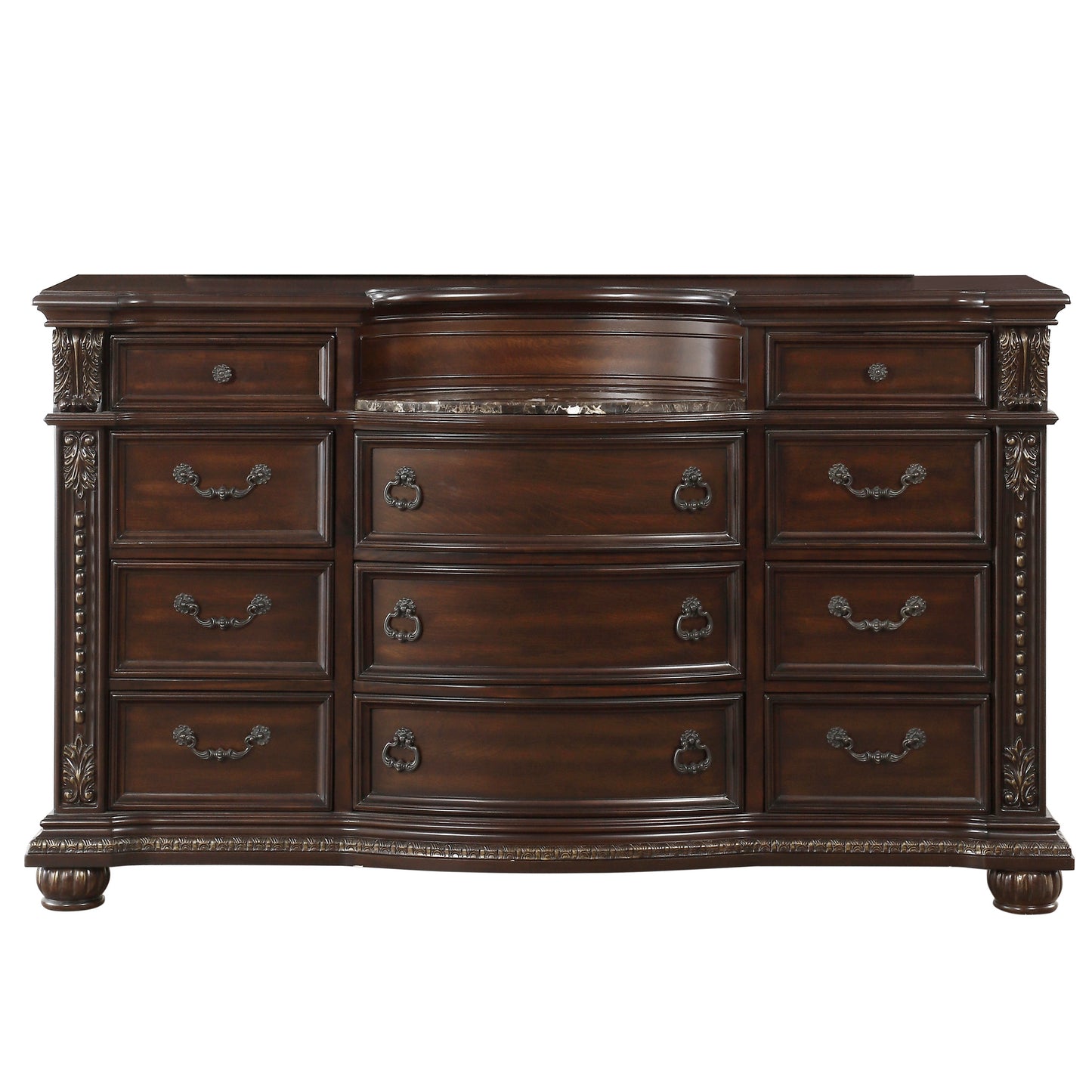 Homelegance Dresser Cavalier Dark Cherry Finish with Gold Highlights 1757-5