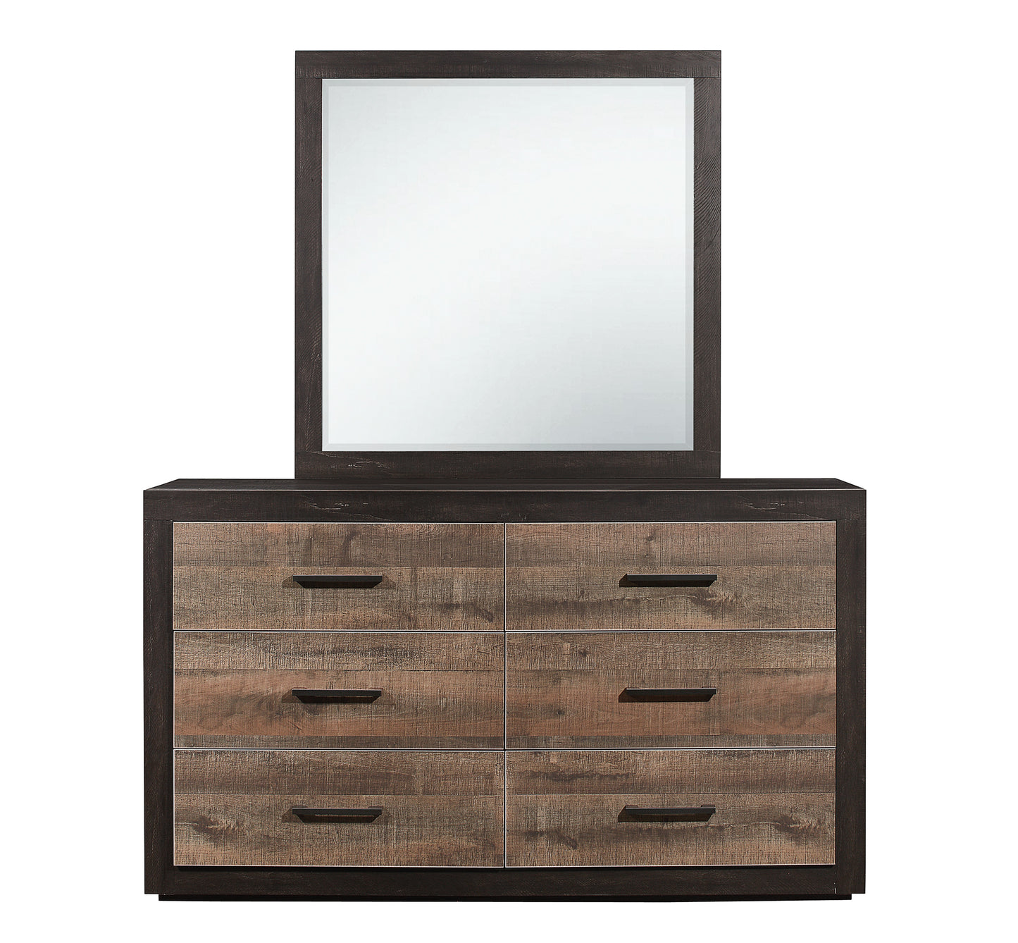 Homelegance Dresser Mirror Miter Rustic Mahogany Dark Ebony Finish 1762-6