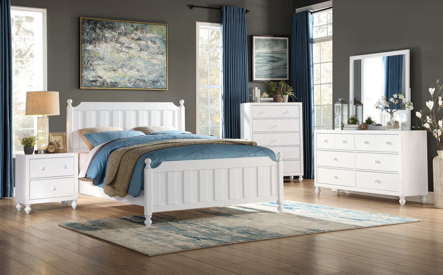 Homelegance Wellsummer Dresser Mirror White Finish 1803W-6