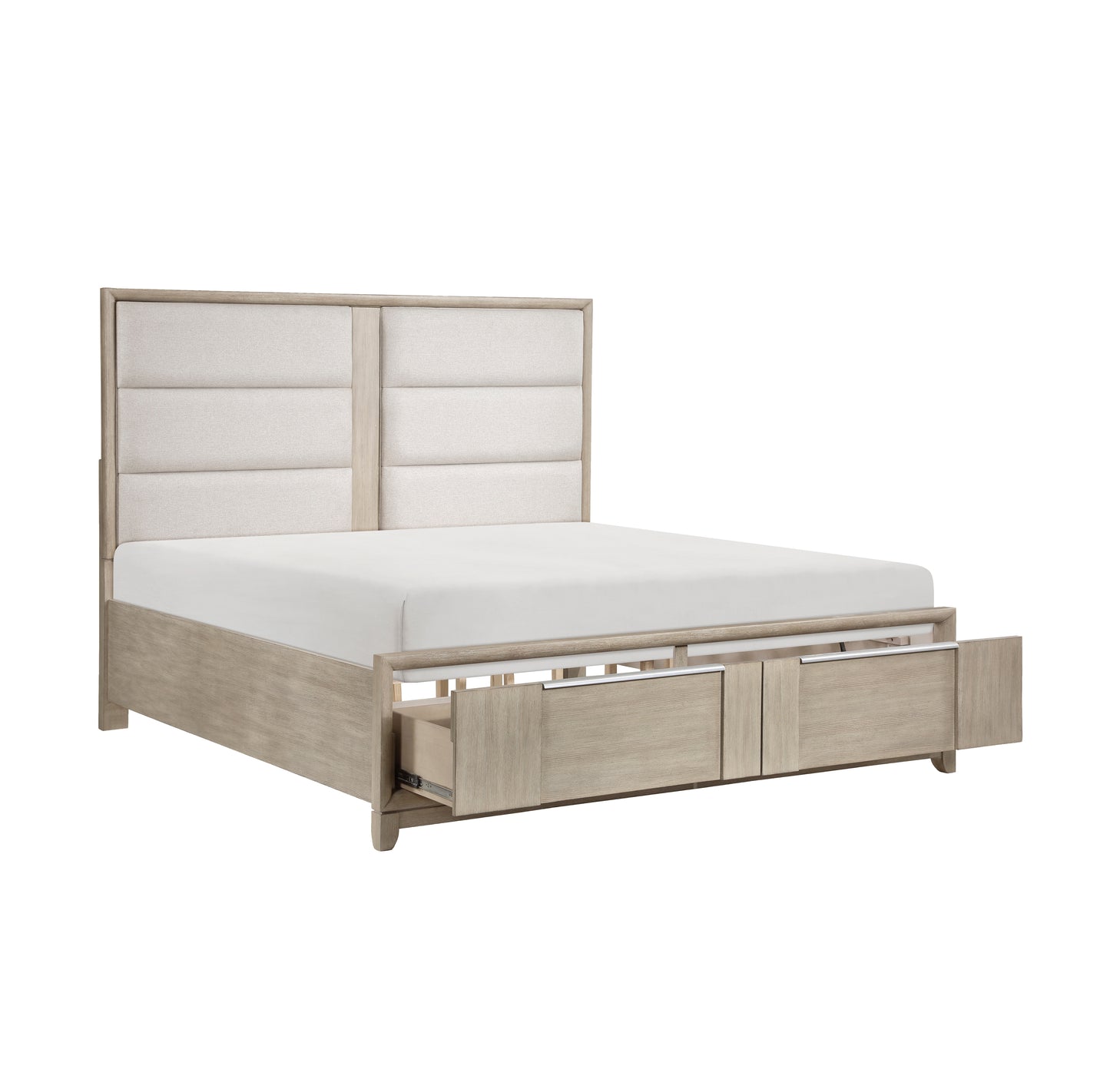 Homelegance Queen Bed McKewen Light Gray Finish with Storage Drawers 1820N-1
