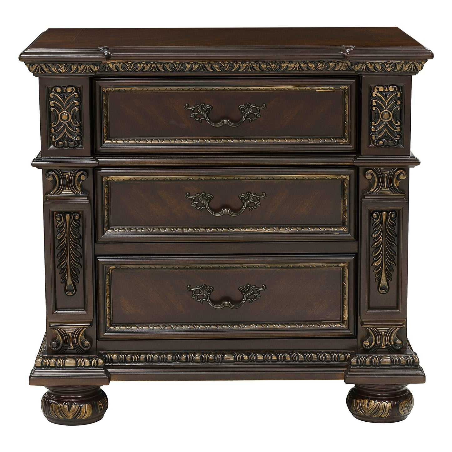 Homelegance Nightstand Catalonia Dark Cherry Finish 1824-4