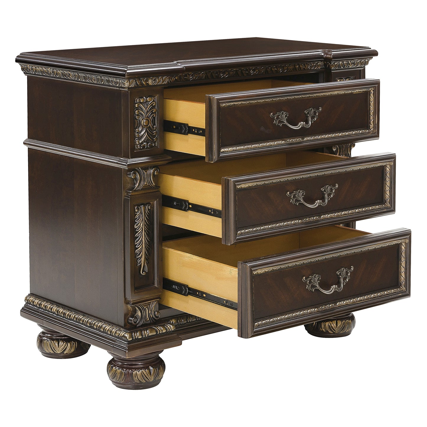 Homelegance Nightstand Catalonia Dark Cherry Finish 1824-4