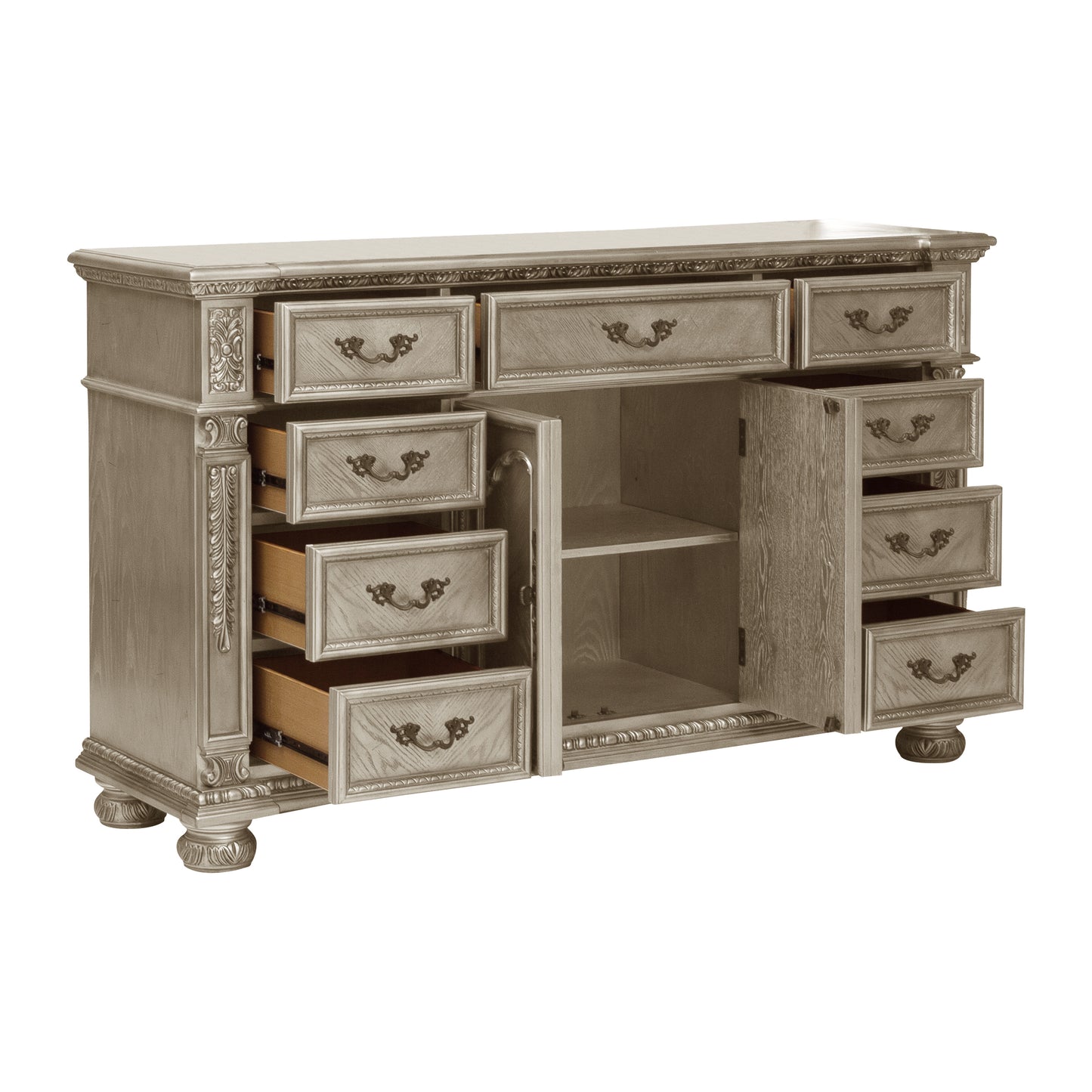Homelegance Dresser Catalonia Platinum Gold Finish Elegant Storage Solution 1824PG-5