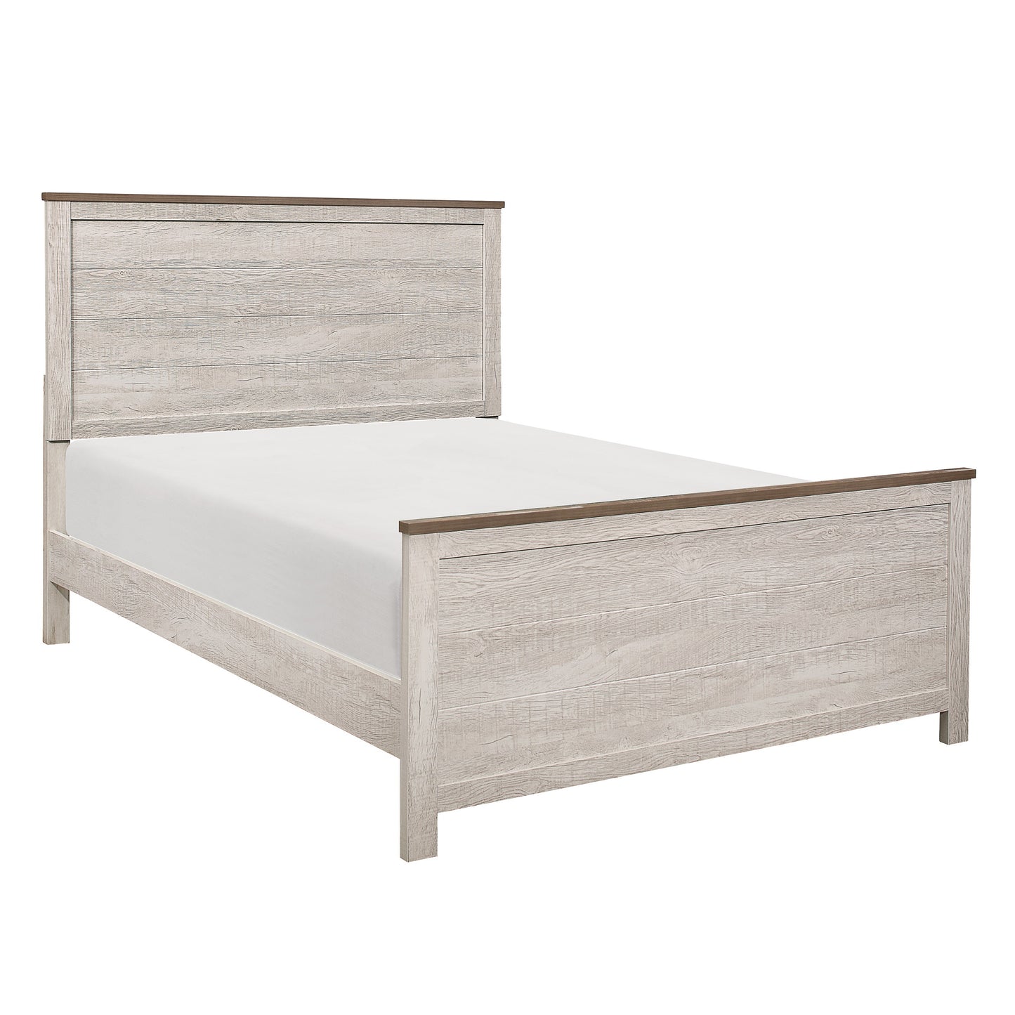 Homelegance Queen Bed Nashville Antique White Brown Finish 1903-1