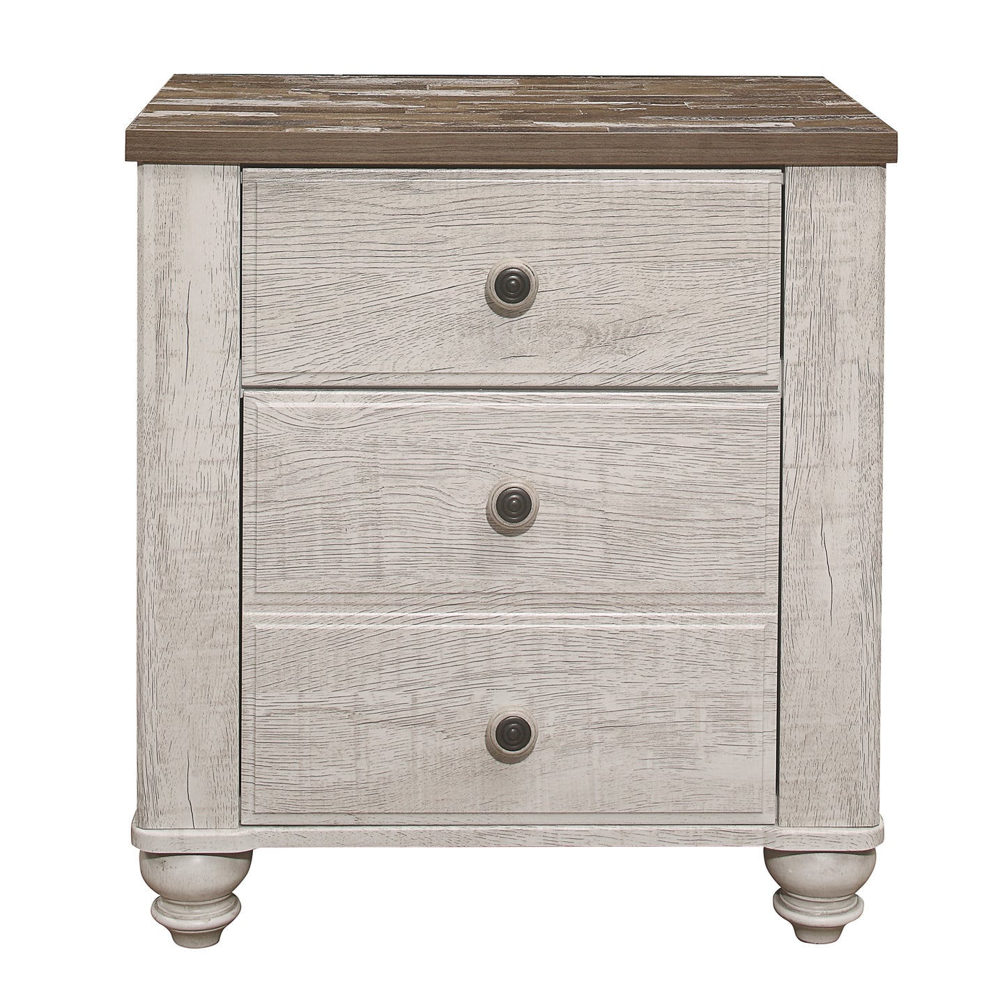 Homelegance Nightstand Nashville Antique White Rich Brown Finish 1903-4