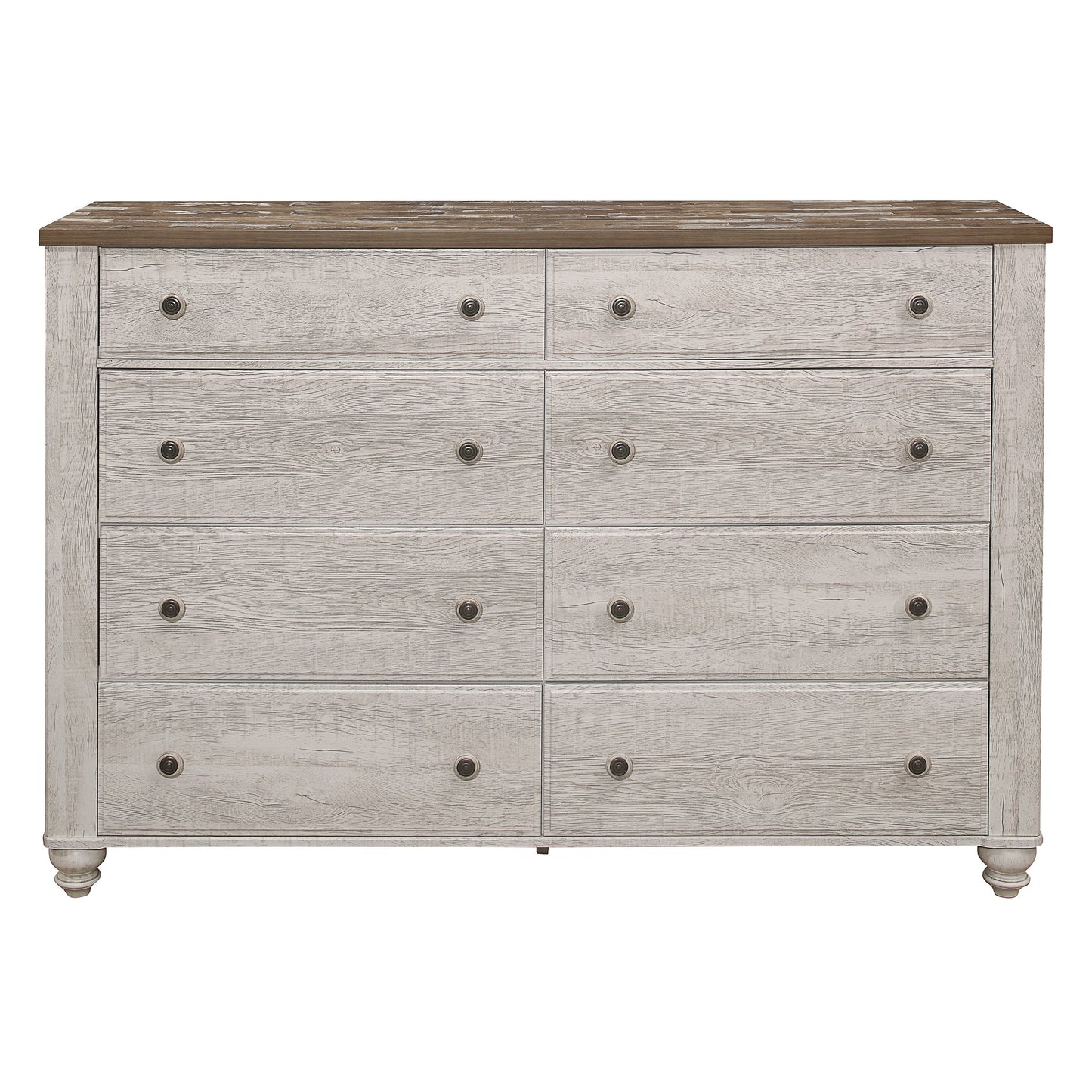 Homelegance Dresser Nashville Antique White Rich Brown Finish 1903-5