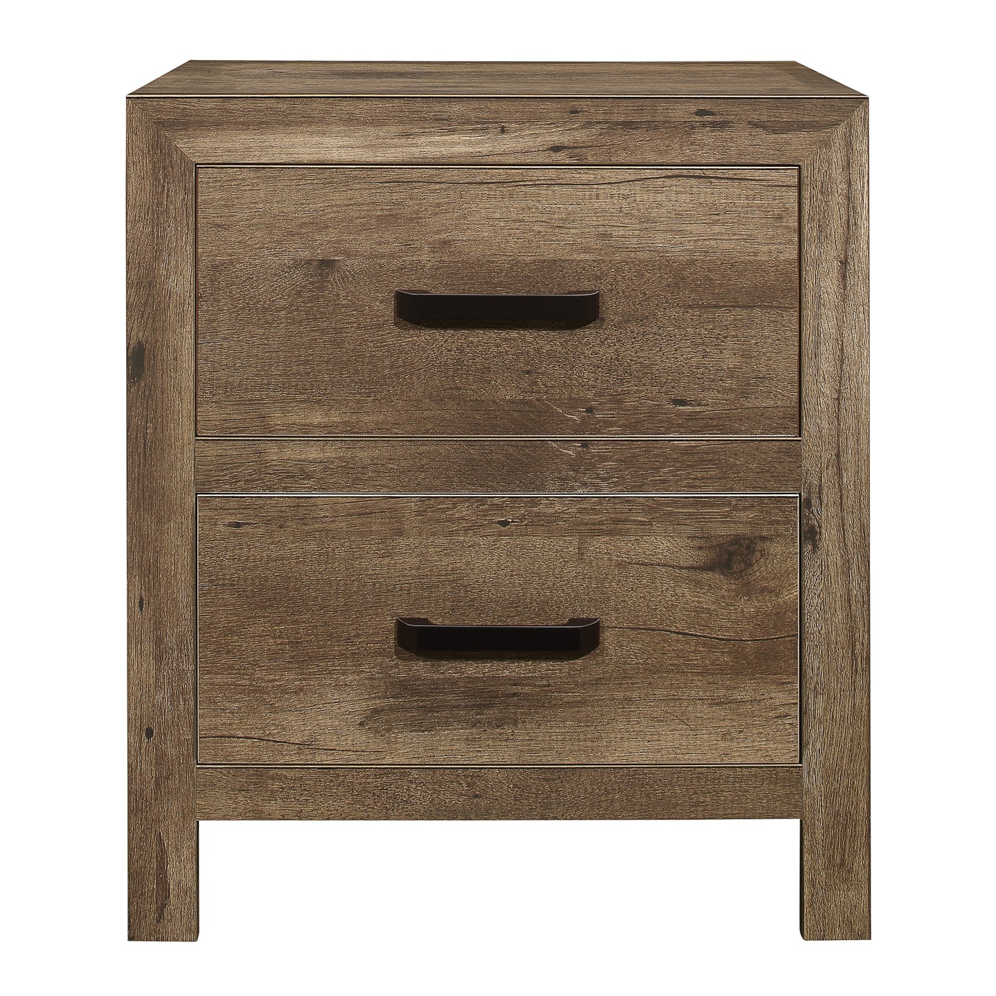 Homelegance Nightstand Mandan Weathered Pine Finish with Two Drawers 1910-4