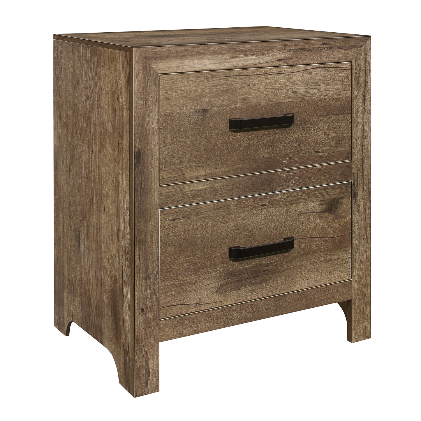 Homelegance Nightstand Mandan Weathered Pine Finish with Two Drawers 1910-4
