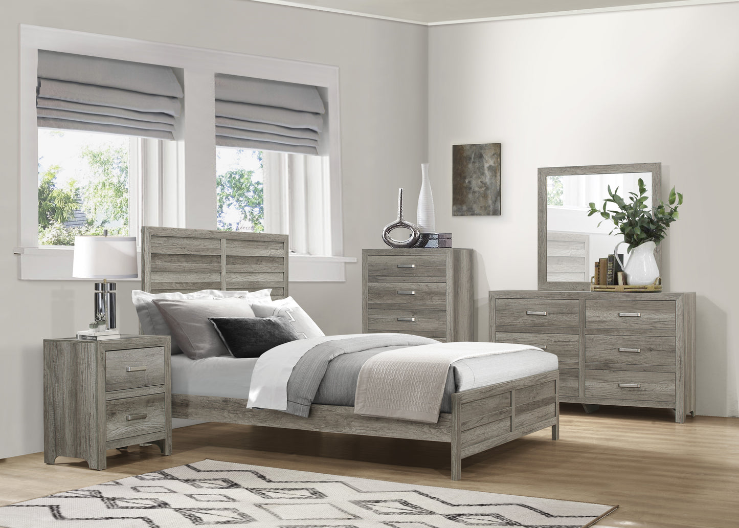 Homelegance Nightstand Mandan Weathered Gray Finish 1910GY-4
