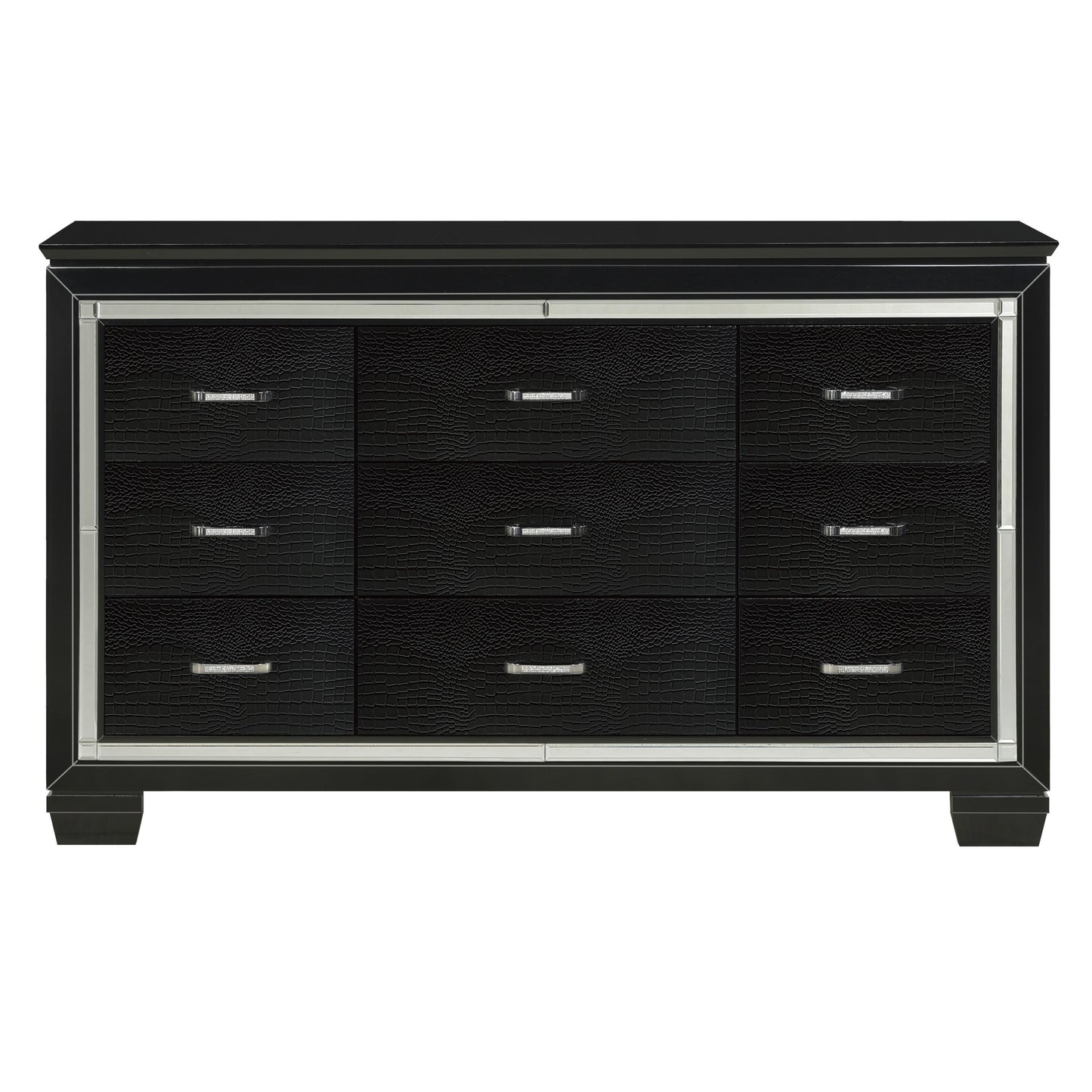 Homelegance Dresser Allura Black Finish with Mirror Trim and Crystal Accents 1916BK-5