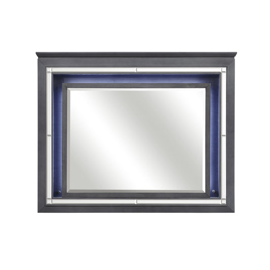 Homelegance Dresser Mirror Allura Gray with LED Backlight 1916GY-6