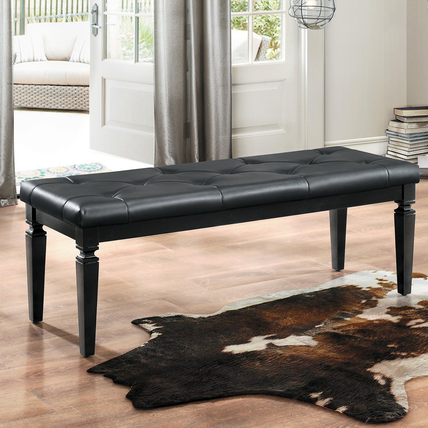 Homelegance Vanity Benches Allura Black Finish 1916BK-FBH