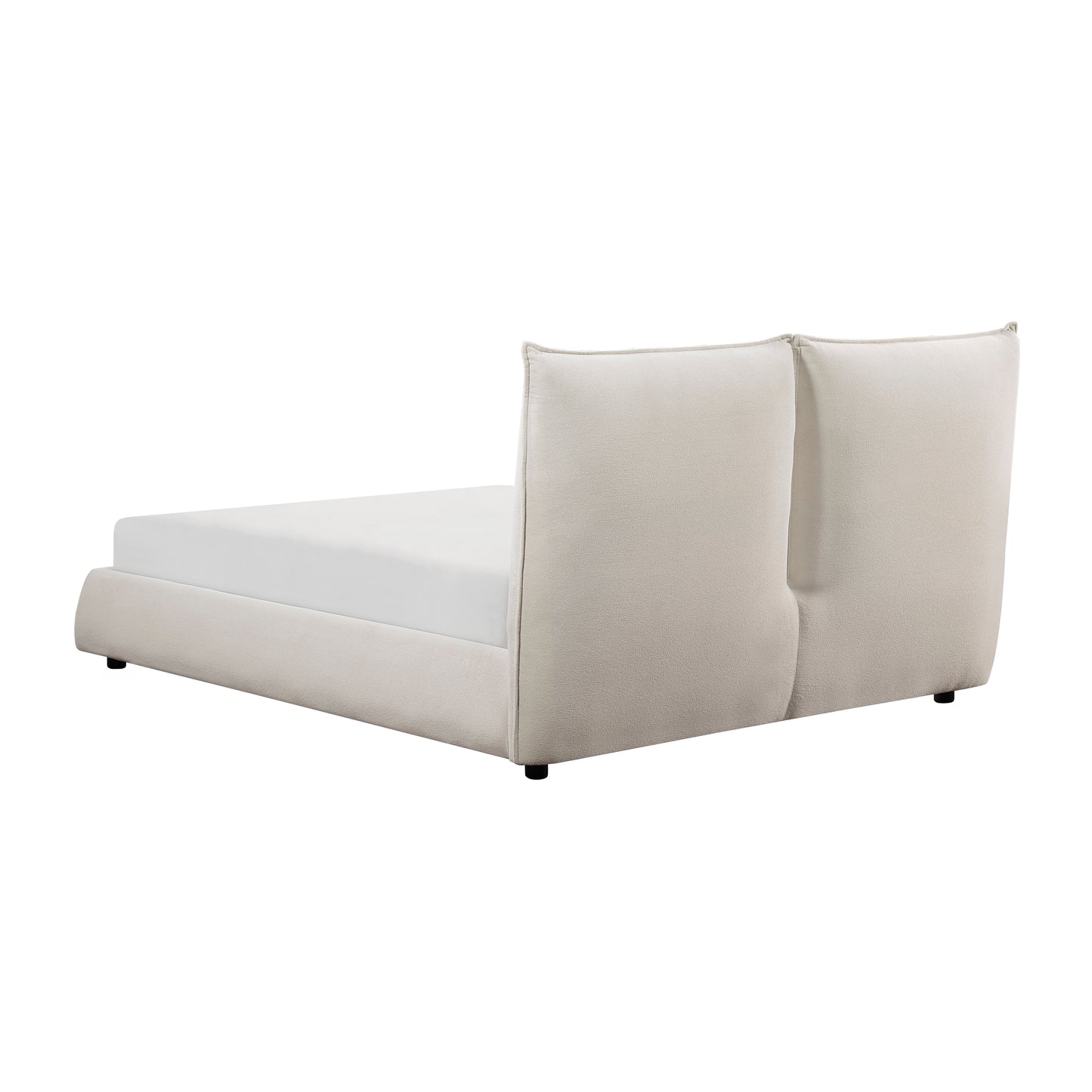 Homelegance Queen Bed Linna Beige Chenille Fabric 1930-1