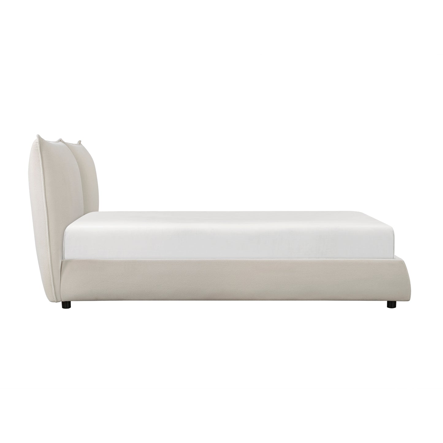 Homelegance Queen Bed Linna Beige Chenille Fabric 1930-1