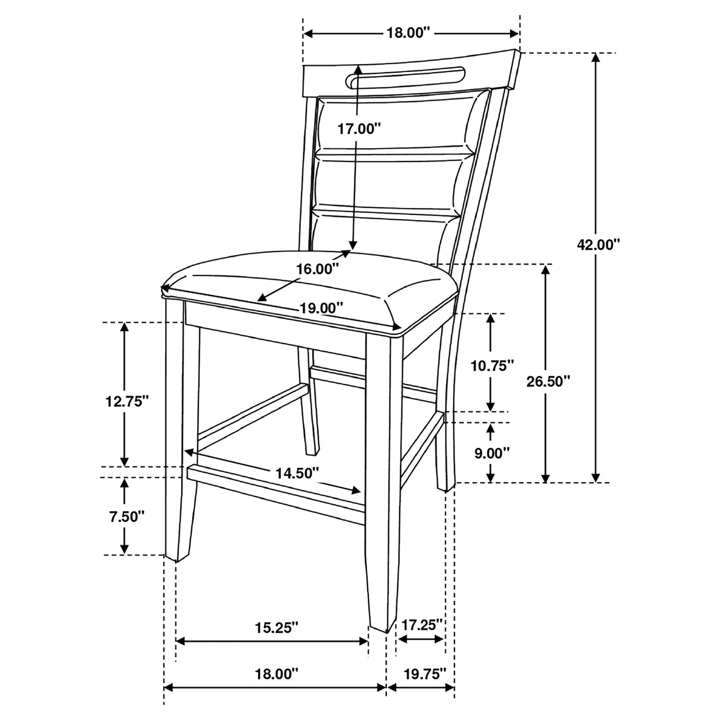 Prentiss Upholstered Counter Chair Cappuccino (Set of 2)