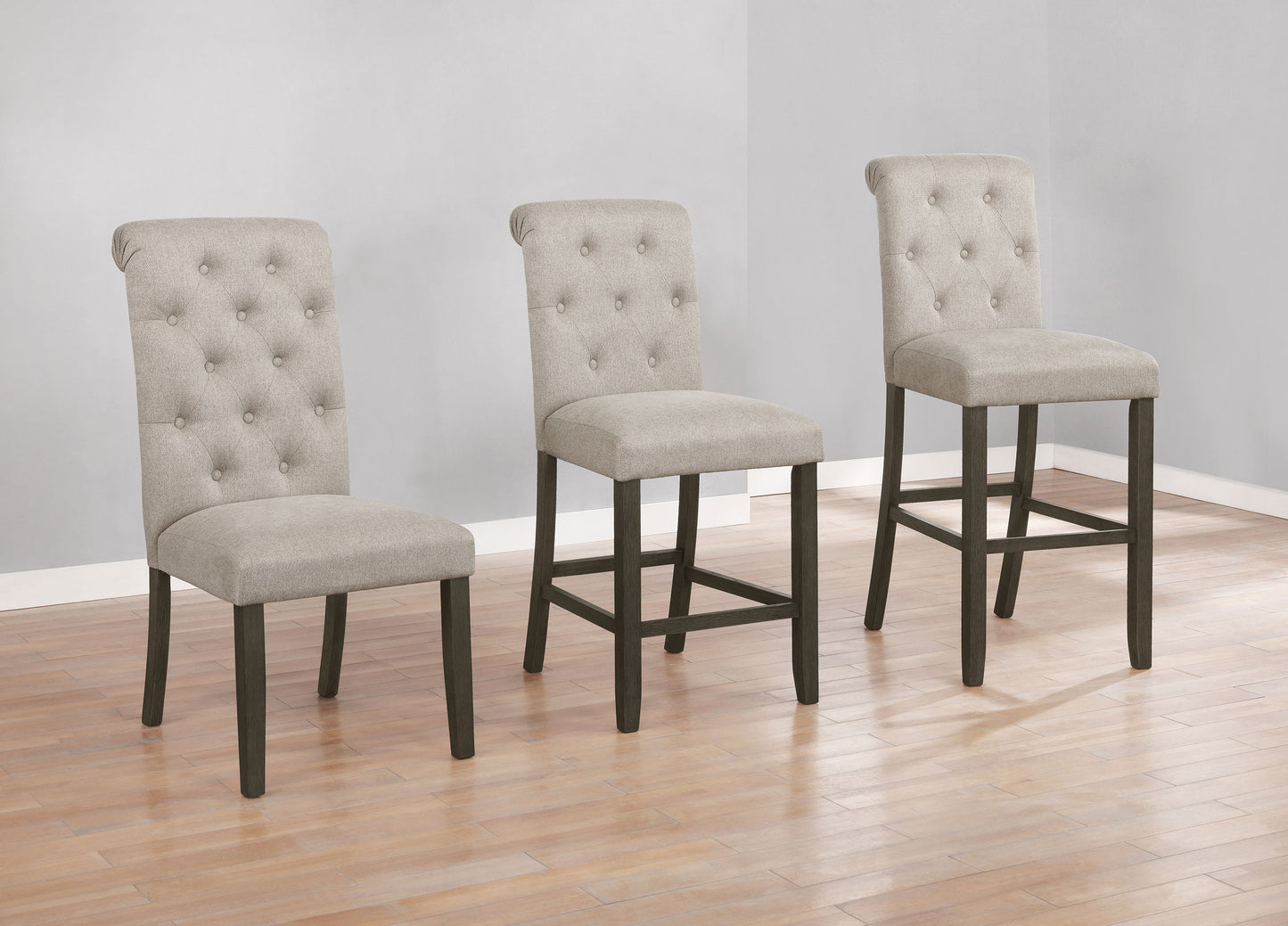 Balboa Fabric Upholstered Bar Chair Beige (Set of 2)