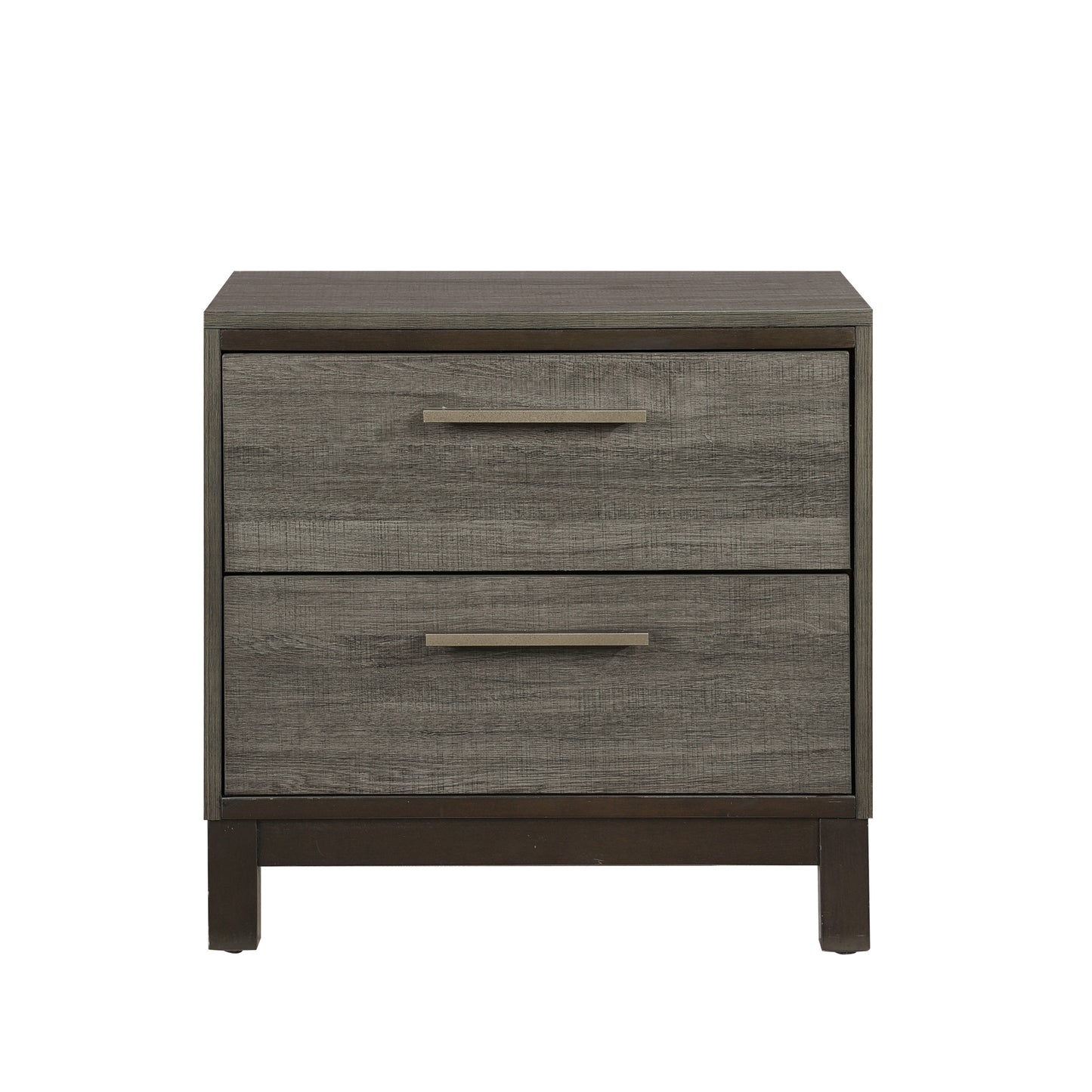 Homelegance Nightstand Vestavia Gray Finish with Antique Brass Pulls 1936-4